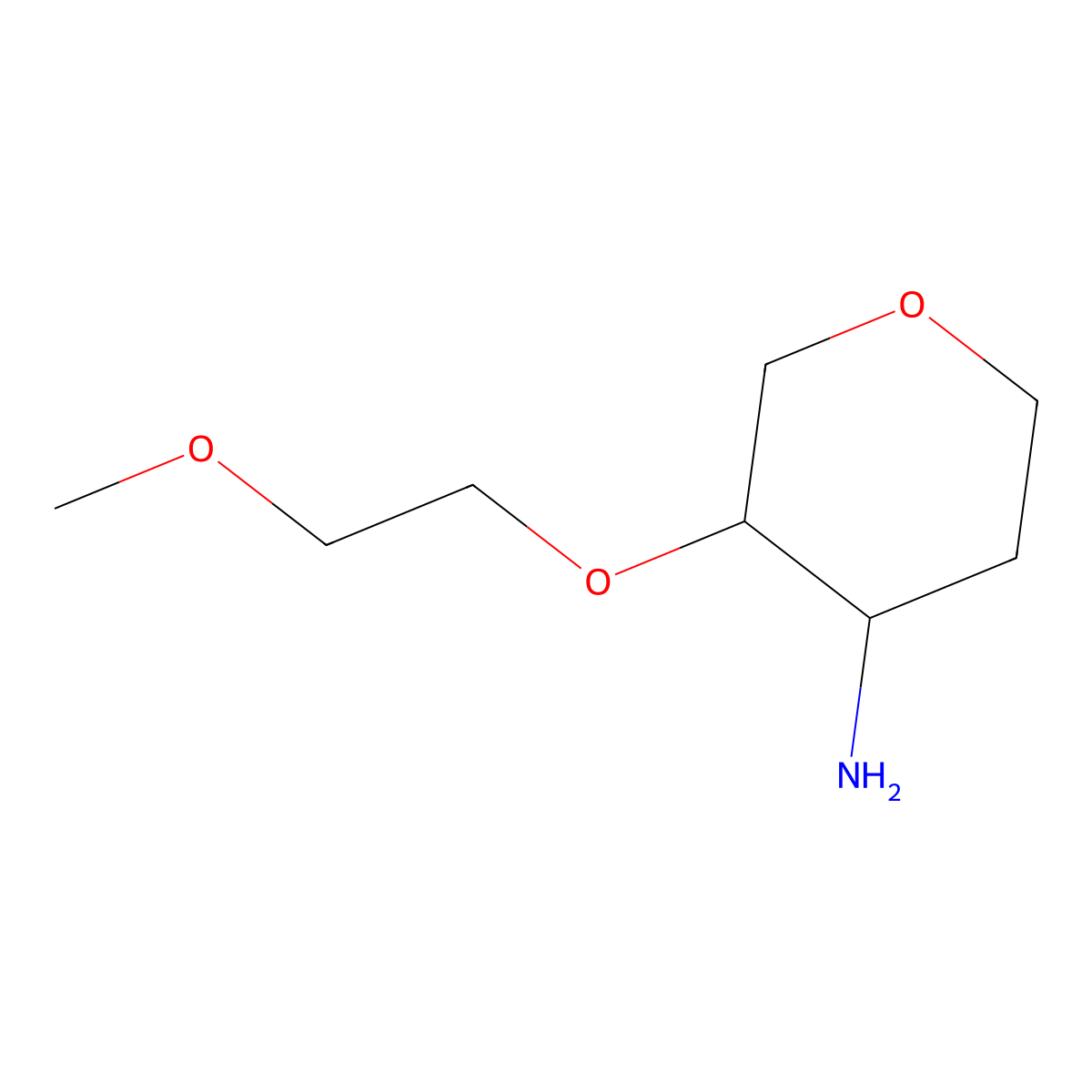 3-(2-Methoxyethoxy)oxan-4-amine molecular structure, CAS 1173164-61-8
