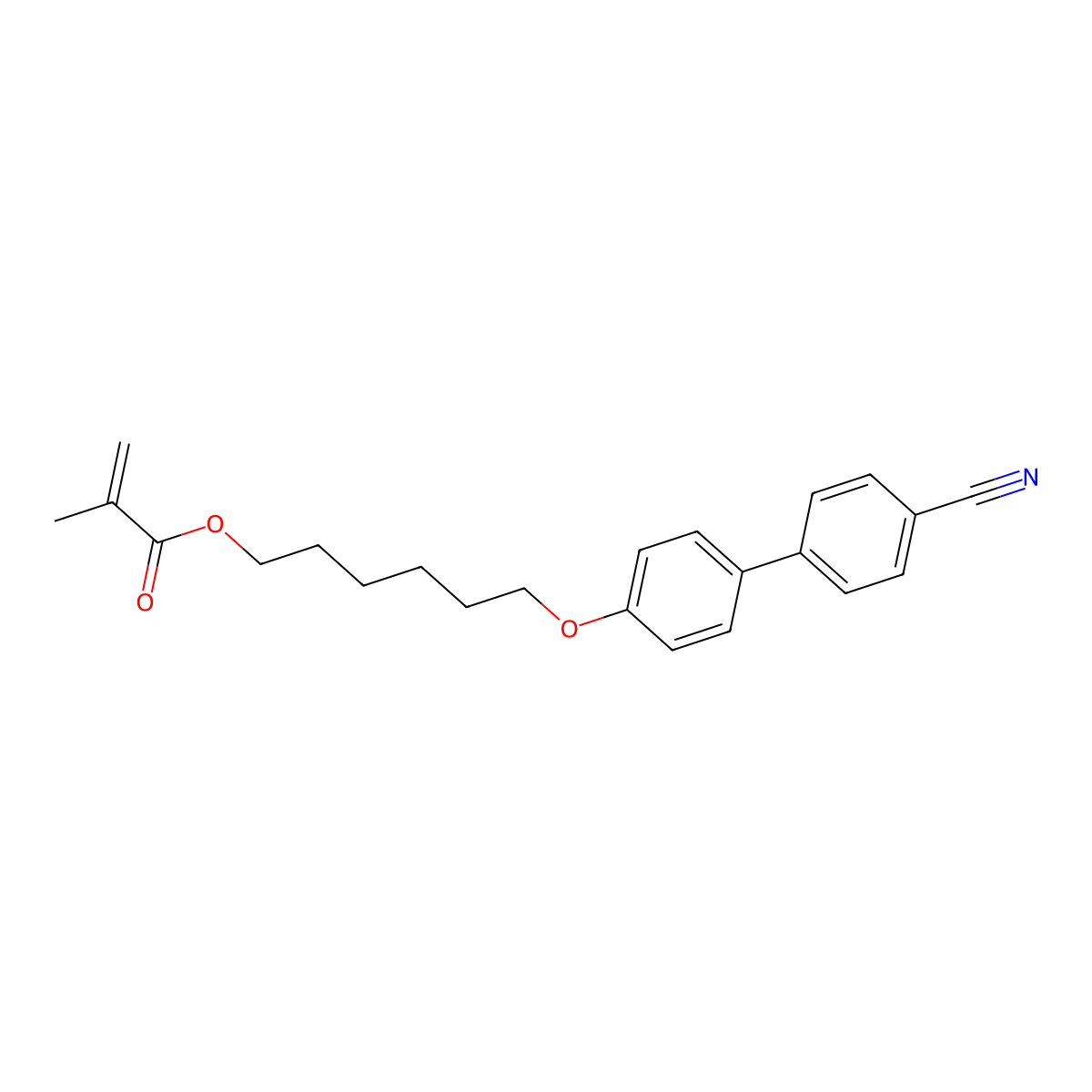 6-(4-(4'-Cyanophenyl)phenoxy)hexyl methacrylate molecular structure, CAS 117318-91-9
