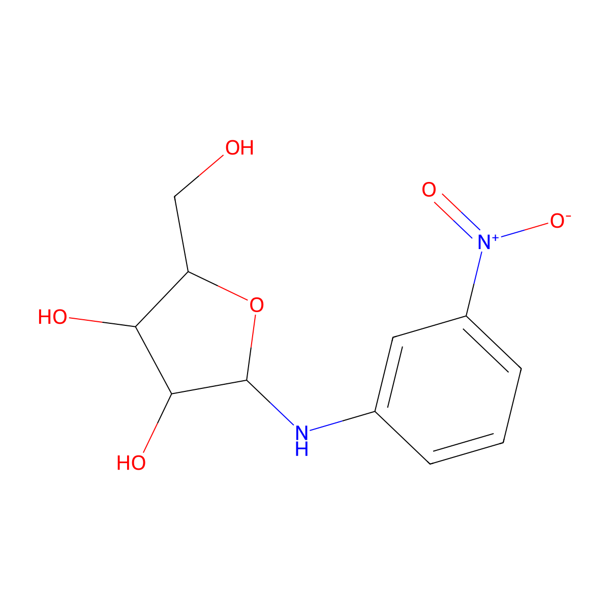 2-(Hydroxymethyl)-5-[(3-nitrophenyl)amino]oxolane-3,4-diol molecular structure, CAS 1173182-73-4