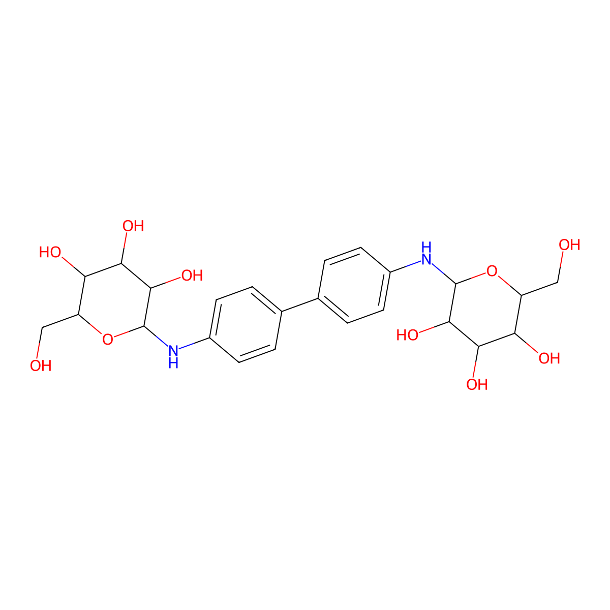 2-(Hydroxymethyl)-6-[4-[4-[[3,4,5-trihydroxy-6-(hydroxymethyl)oxan-2-yl]amino]phenyl]anilino]oxane-3,4,5-triol molecular structure, CAS 1173182-76-7