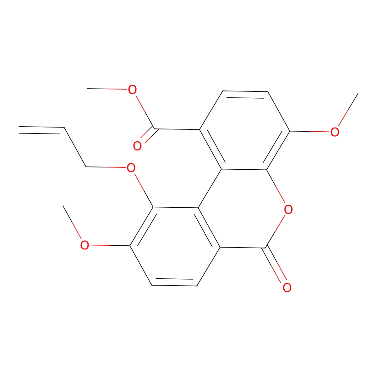 Methyl 4,9-dimethoxy-6-oxo-10-(2-propen-1-yloxy)-6H-dibenzo[b,d]pyran-1-carboxylate molecular structure, CAS 1173188-31-2