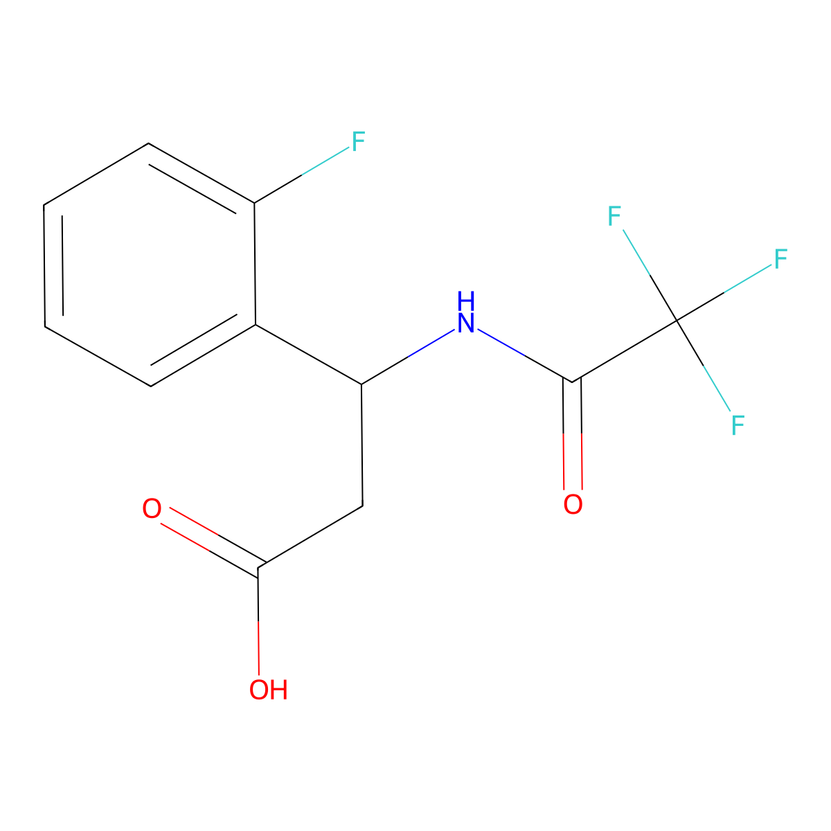 3-(2-fluorophenyl)-3-[(2,2,2-trifluoroacetyl)amino]propanoic Acid molecular structure, CAS 117319-95-6
