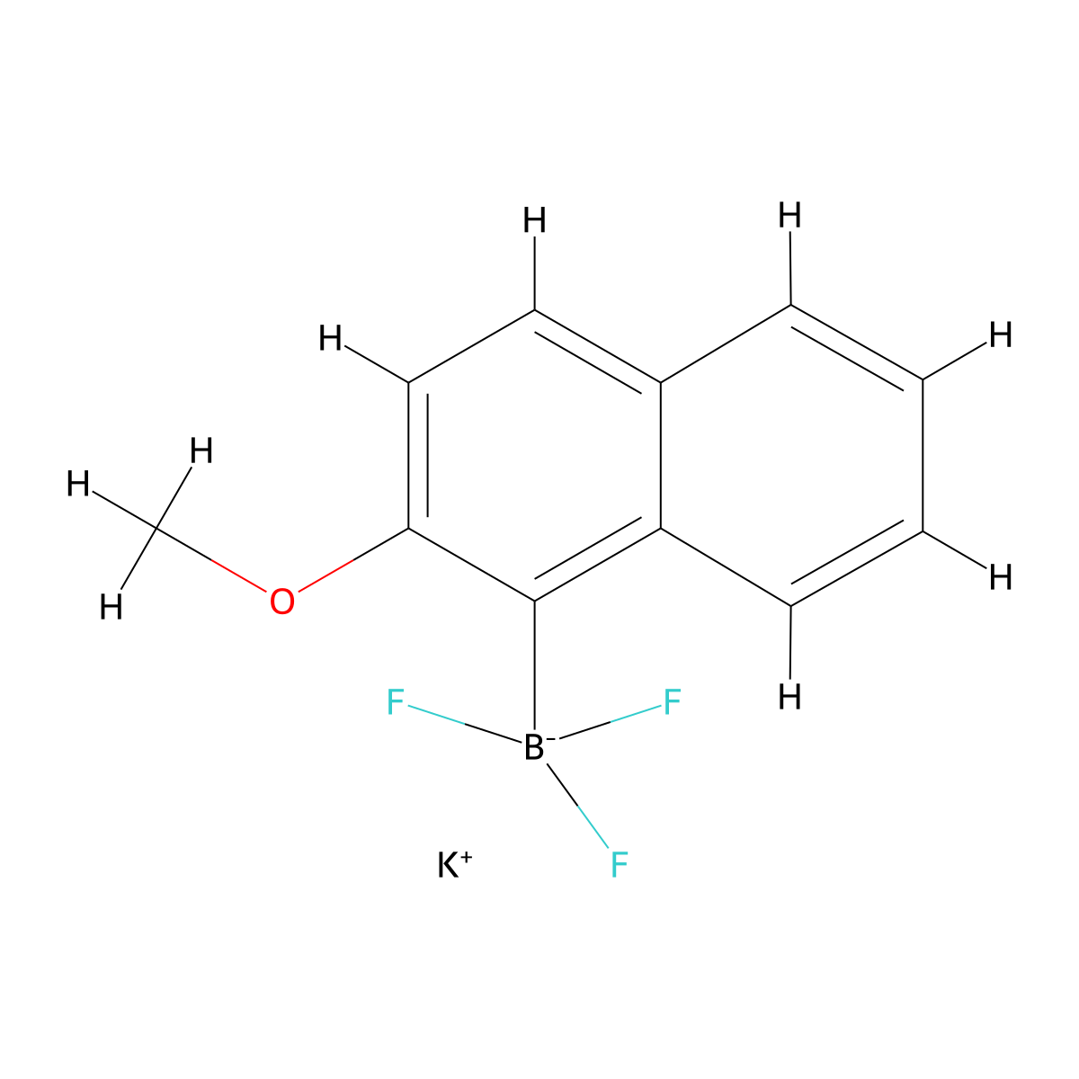 Potassium trifluoro(2-methoxynaphthalen-1-yl)boranuide molecular structure, CAS 1173195-17-9