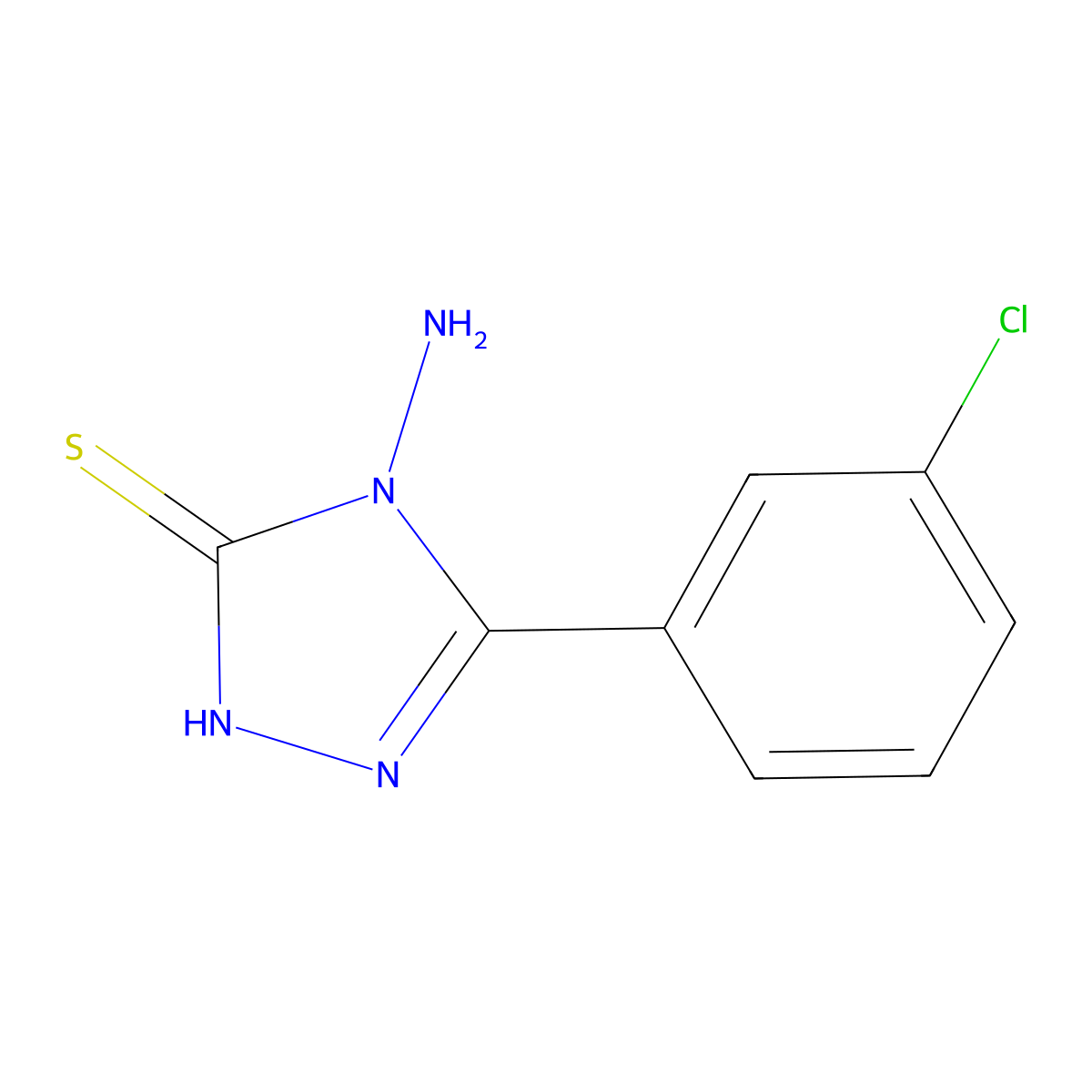 4-amino-5-(3-chlorophenyl)-4H-1,2,4-triazole-3-thiol molecular structure, CAS 117320-66-8