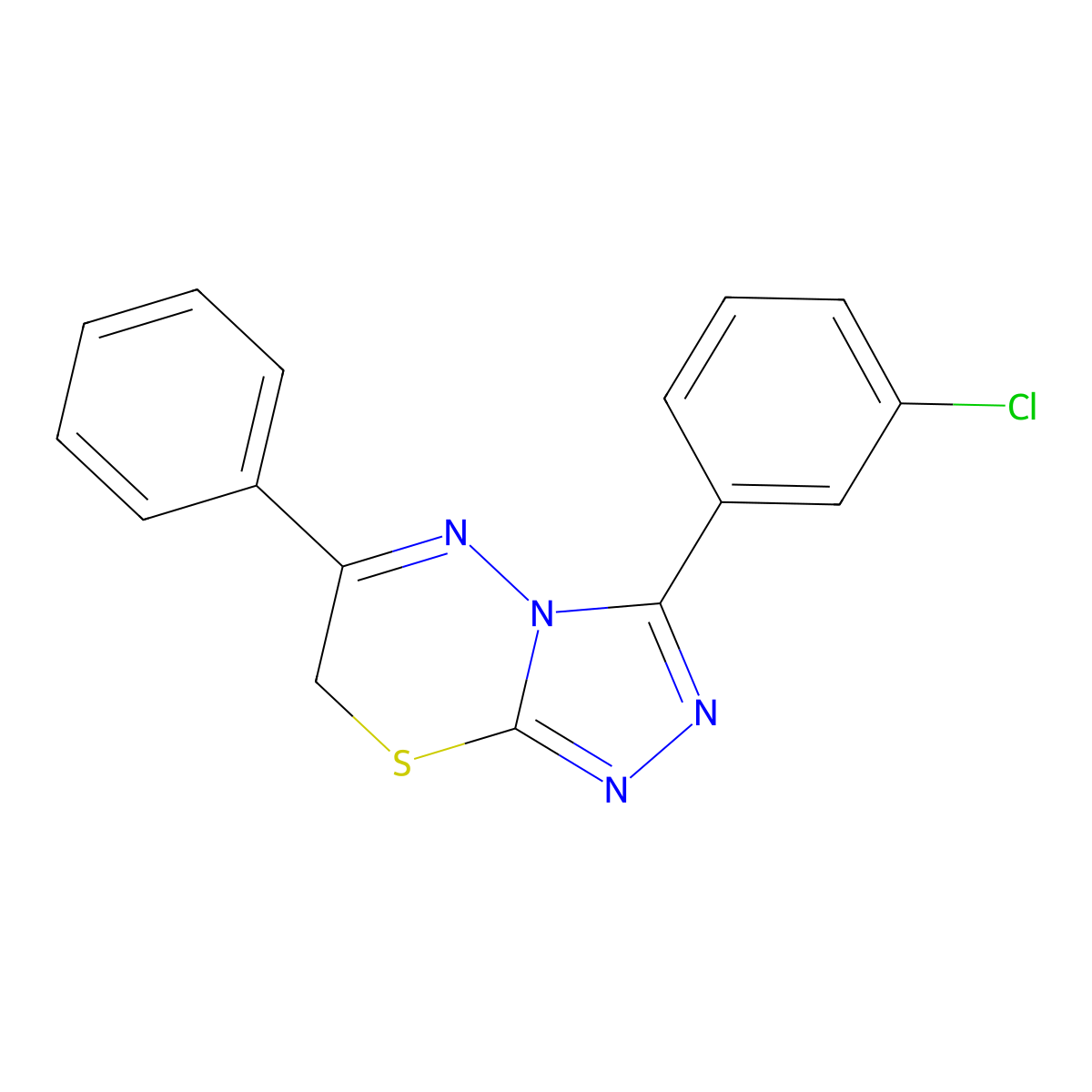 3-(3-chlorophenyl)-6-phenyl-7H-[1,2,4]triazolo[3,4-b][1,3,4]thiadiazine molecular structure, CAS 117320-85-1