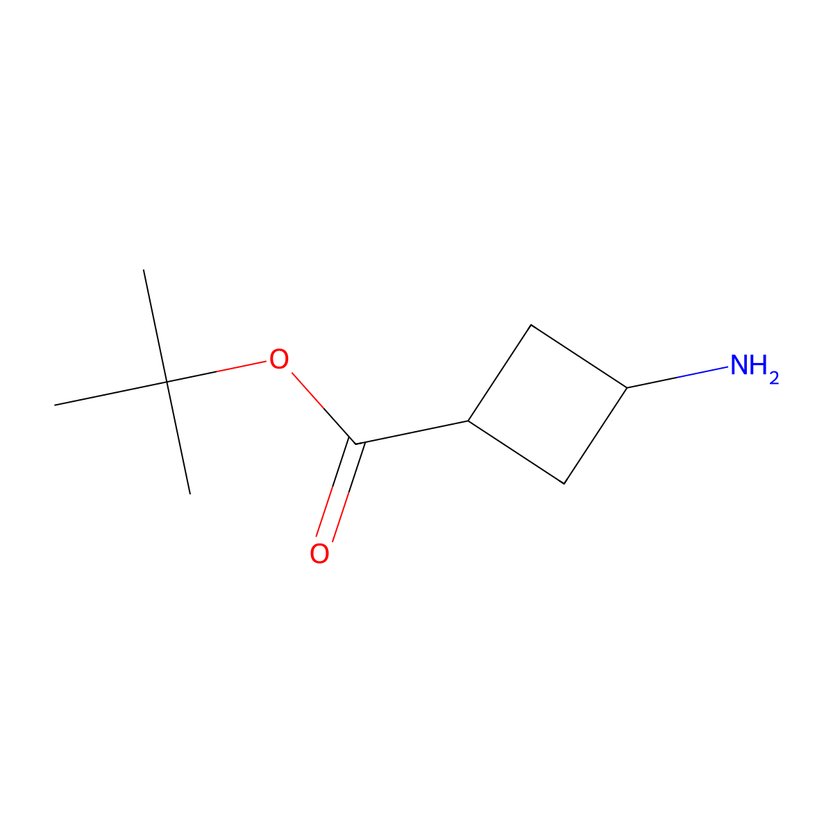 tert-Butyl 3-aminocyclobutane-1-carboxylate molecular structure, CAS 1173205-83-8