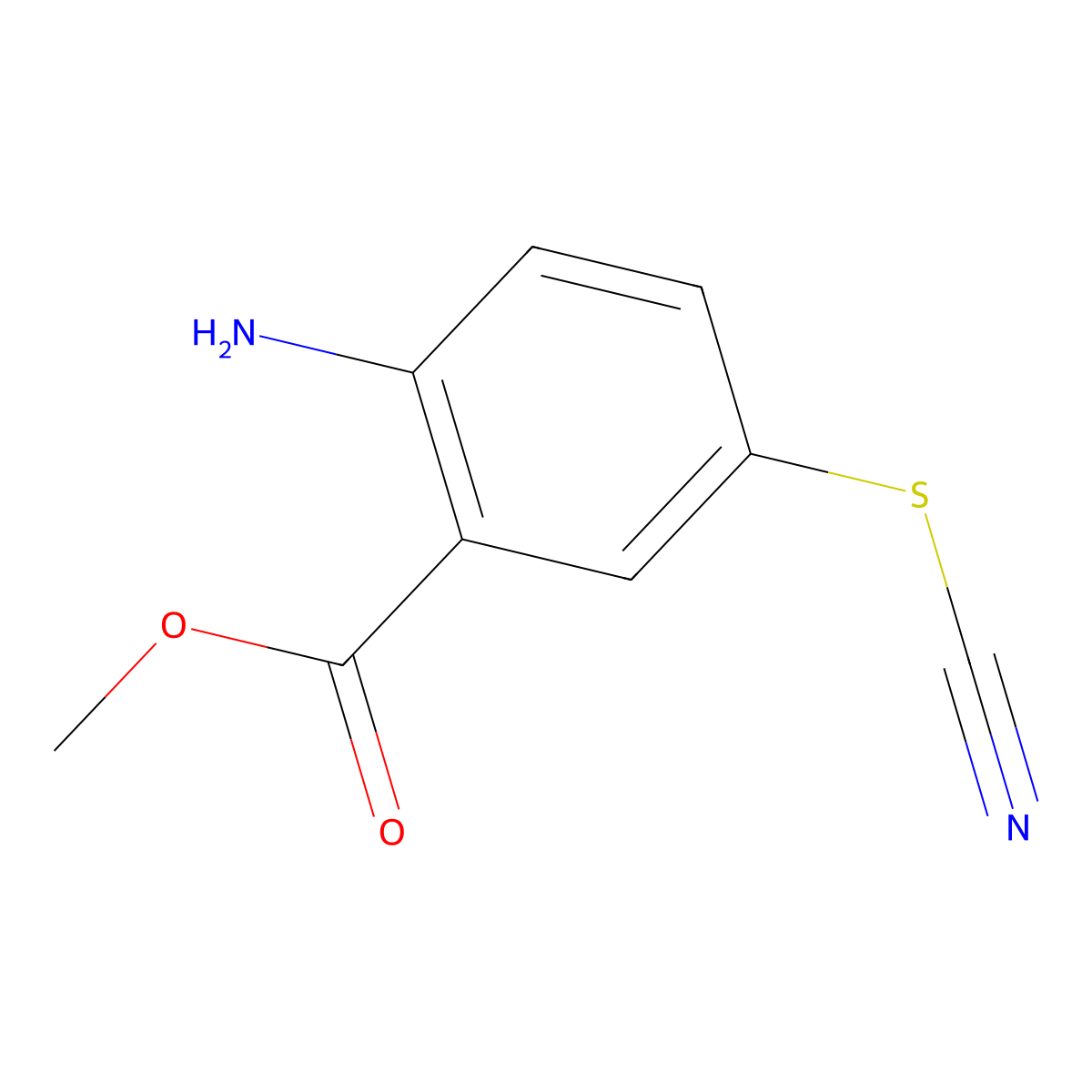 Methyl 2-amino-5-thiocyanatobenzoate molecular structure, CAS 117324-16-0