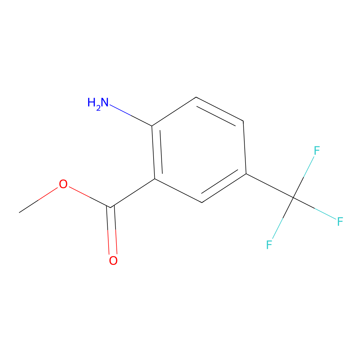 Methyl 2-amino-5-(trifluoromethyl)benzoate molecular structure, CAS 117324-58-0