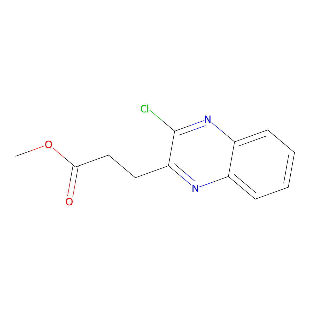 Methyl 3-(3-chloroquinoxalin-2-yl)propanoate molecular structure, CAS 1173245-76-5