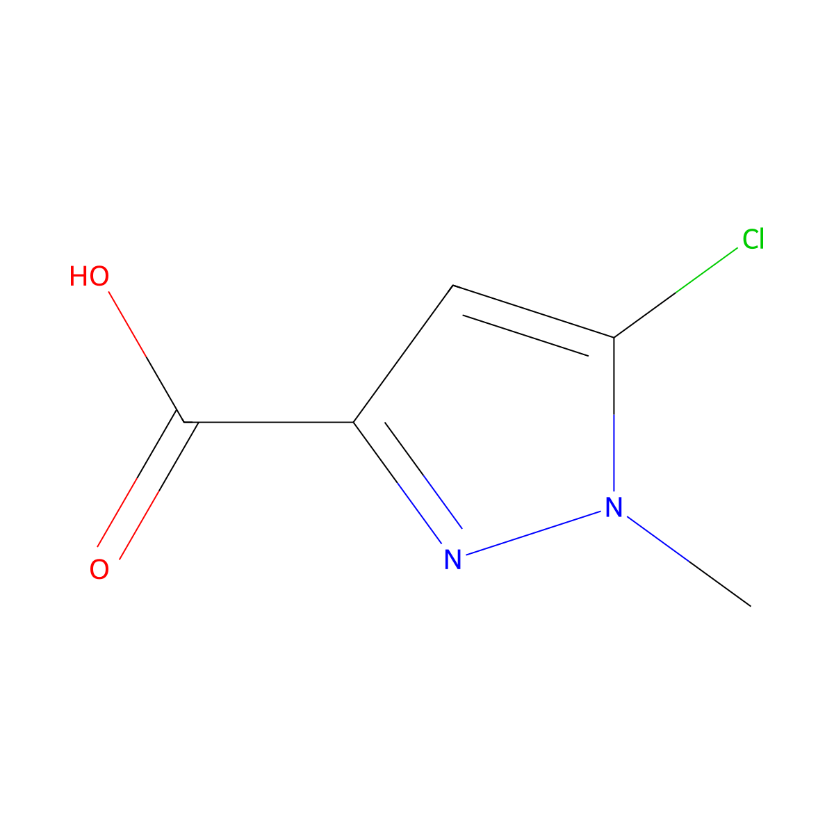 5-Chloro-1-methyl-1H-pyrazole-3-carboxylic acid molecular structure, CAS 1173246-76-8