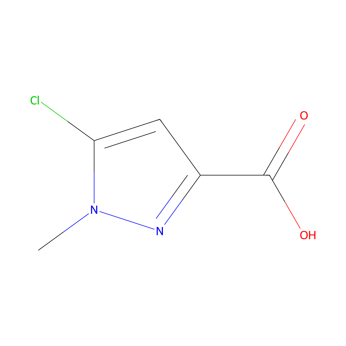 5-Chloro-1-methyl-1H-pyrazole-3-carboxylic acid molecular structure, CAS 1173246-76-8