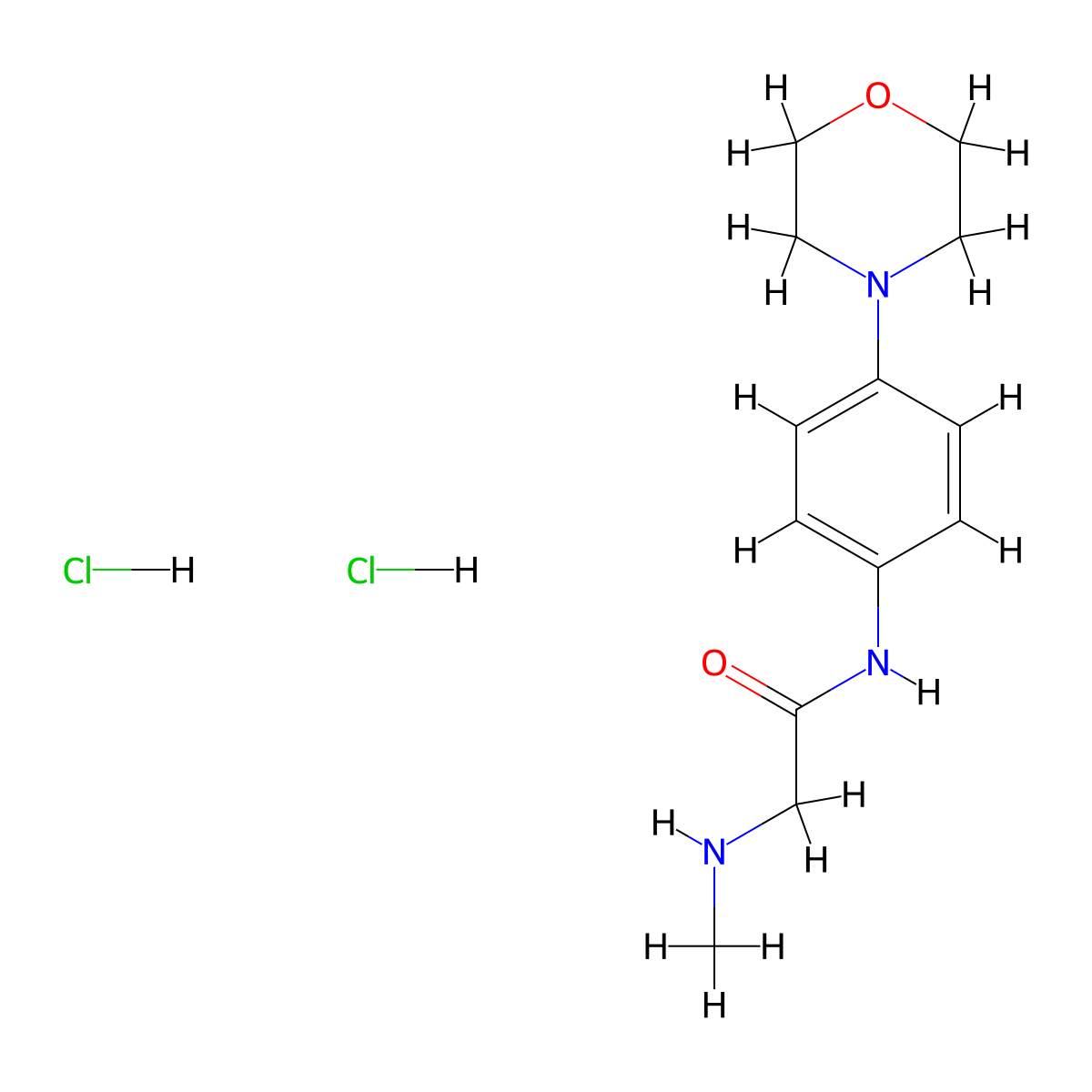 2-(methylamino)-N-[4-(morpholin-4-yl)phenyl]acetamide dihydrochloride molecular structure, CAS 1173250-08-2