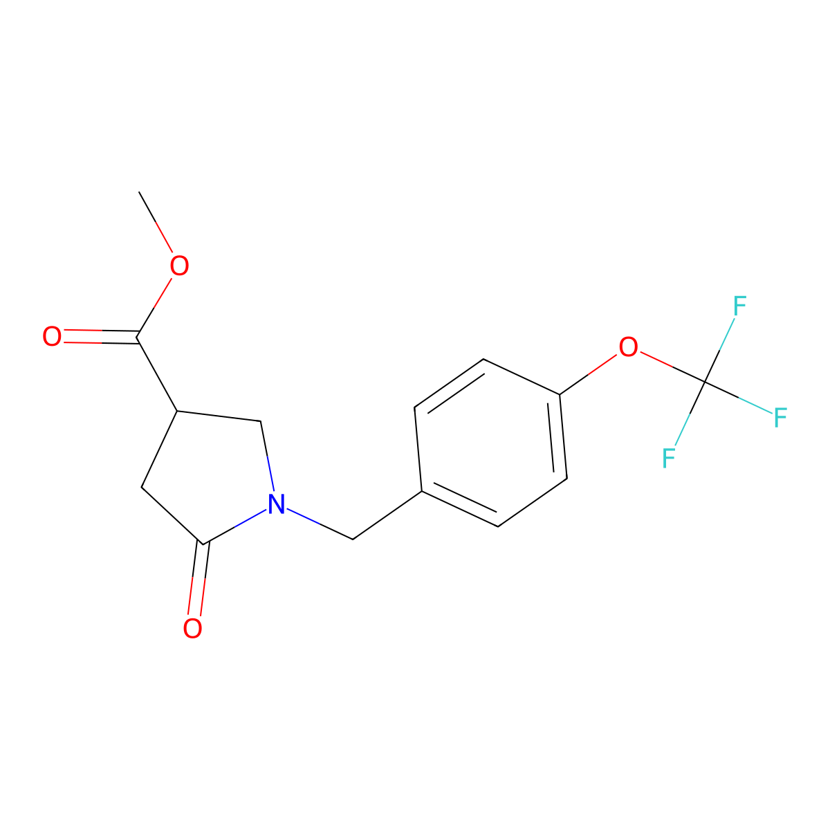 Methyl 5-oxo-1-{[4-(trifluoromethoxy)phenyl]methyl}pyrrolidine-3-carboxylate molecular structure, CAS 1173254-79-9