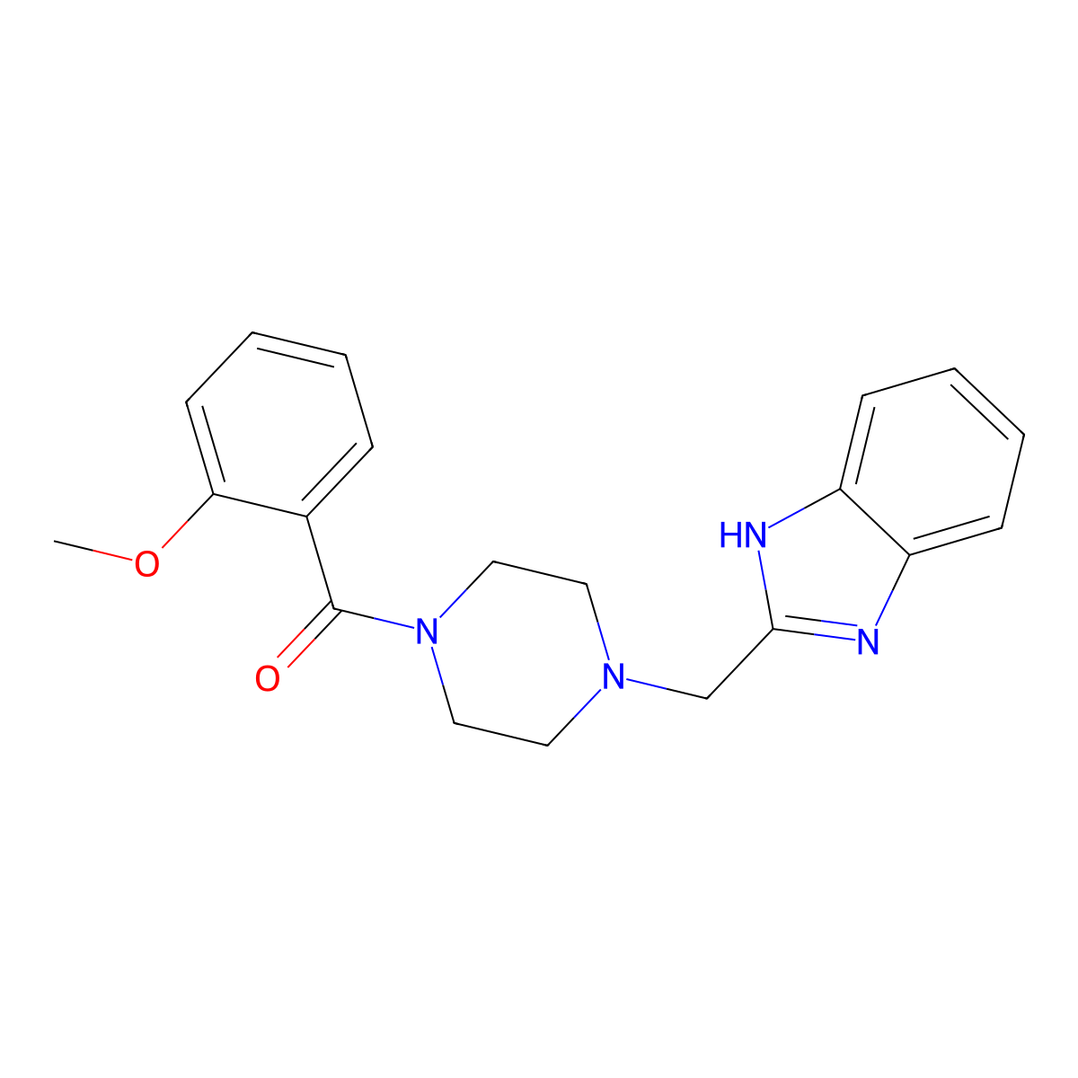 2-{[4-(2-methoxybenzoyl)piperazin-1-yl]methyl}-1H-1,3-benzodiazole molecular structure, CAS 1173255-27-0