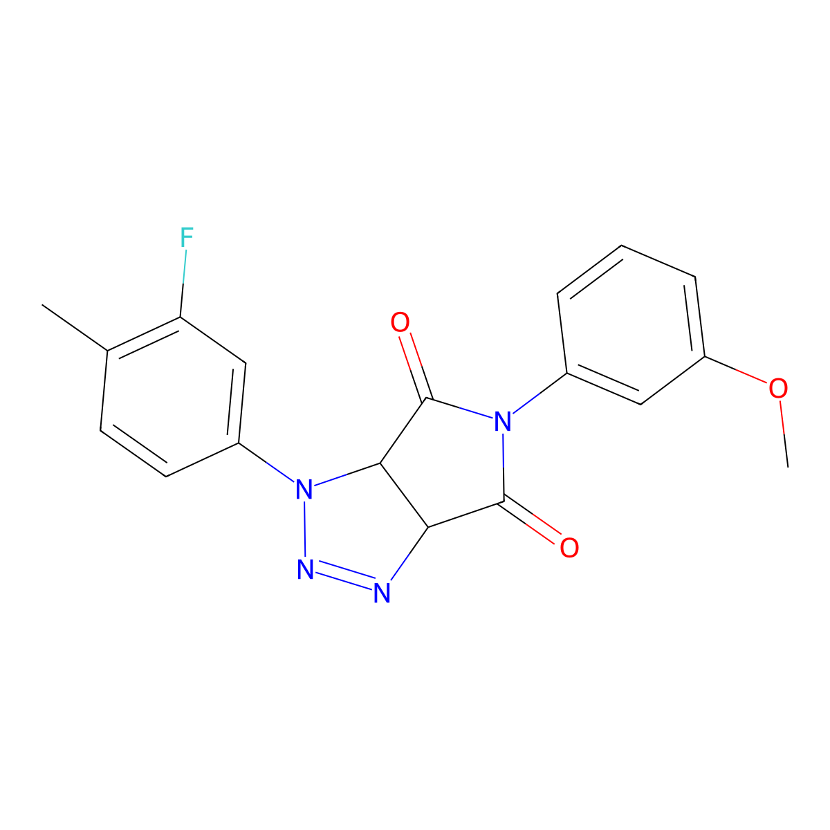 1-(3-fluoro-4-methylphenyl)-5-(3-methoxyphenyl)-1,6a-dihydropyrrolo[3,4-d][1,2,3]triazole-4,6(3aH,5H)-dione molecular structure, CAS 1173256-92-2