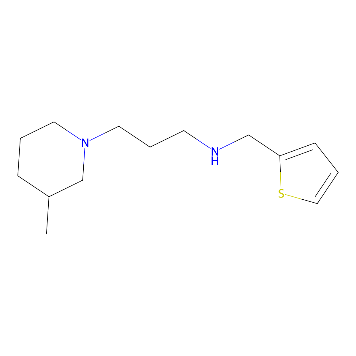 [3-(3-Methylpiperidin-1-yl)propyl](2-thienylmethyl)amine molecular structure, CAS 1173265-34-3