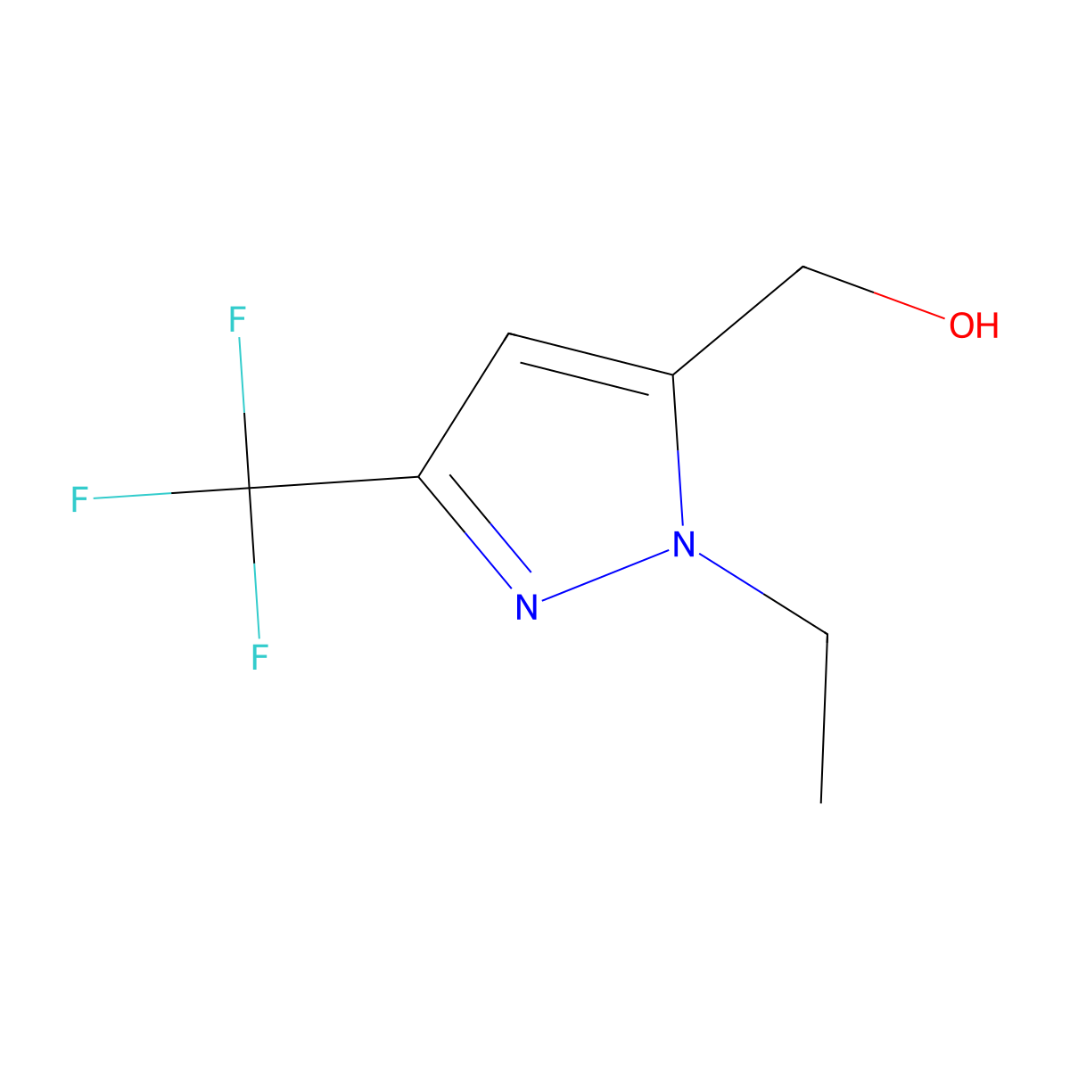(1-ethyl-3-(trifluoromethyl)-1H-pyrazol-5-yl)methanol molecular structure, CAS 1173266-46-0