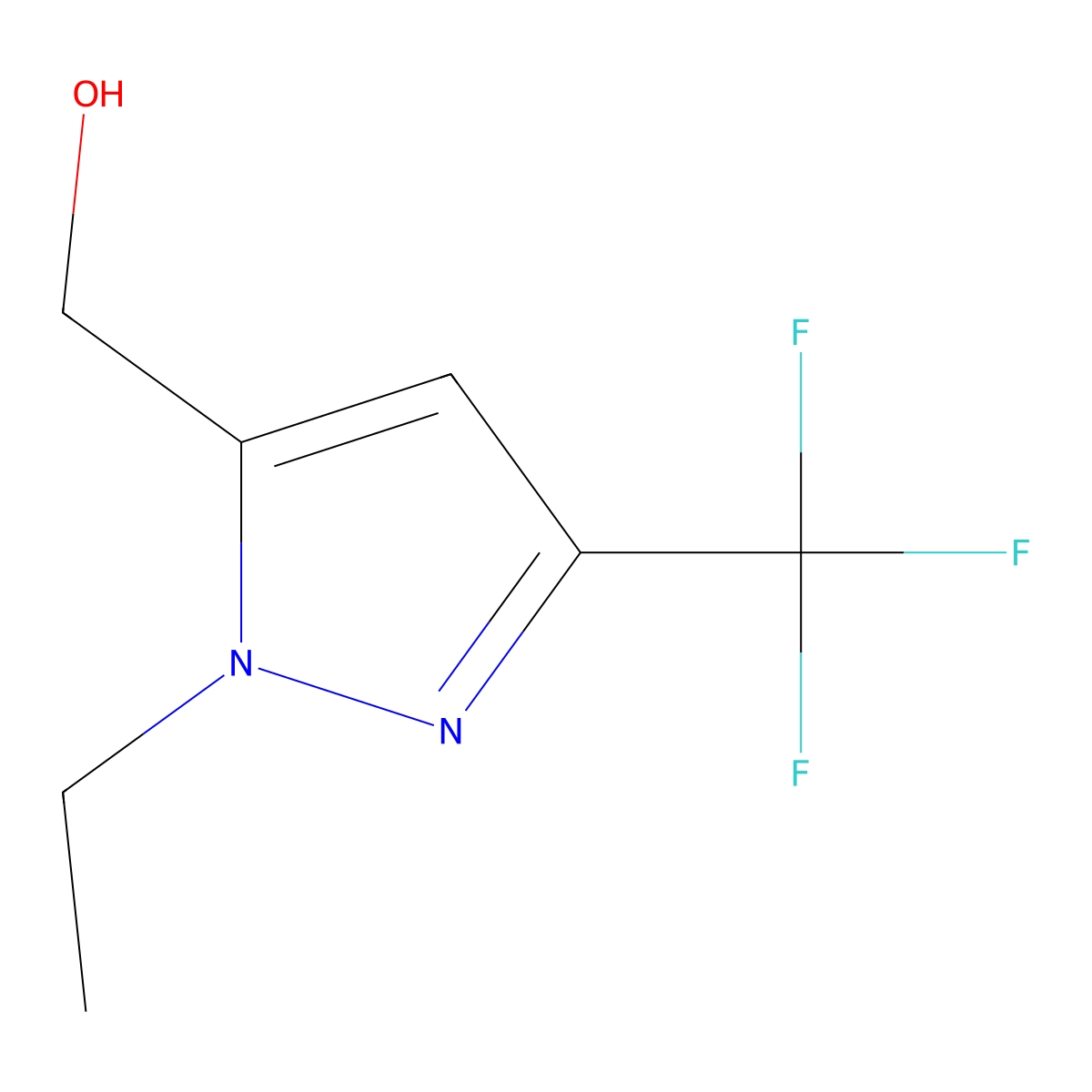 (1-ethyl-3-(trifluoromethyl)-1H-pyrazol-5-yl)methanol molecular structure, CAS 1173266-46-0
