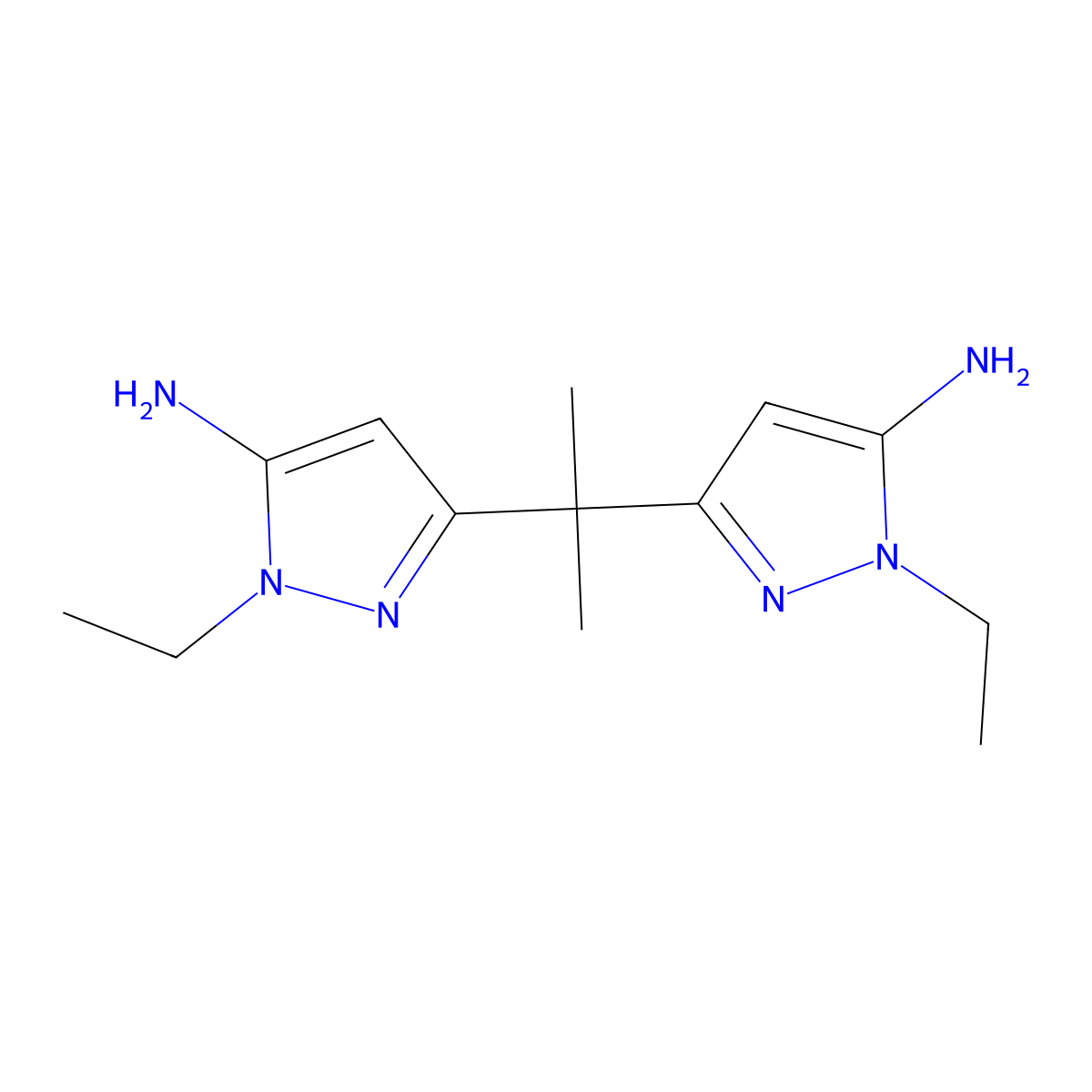3,3'-(Propane-2,2-diyl)bis(1-ethyl-1H-pyrazol-5-amine) molecular structure, CAS 1173266-48-2