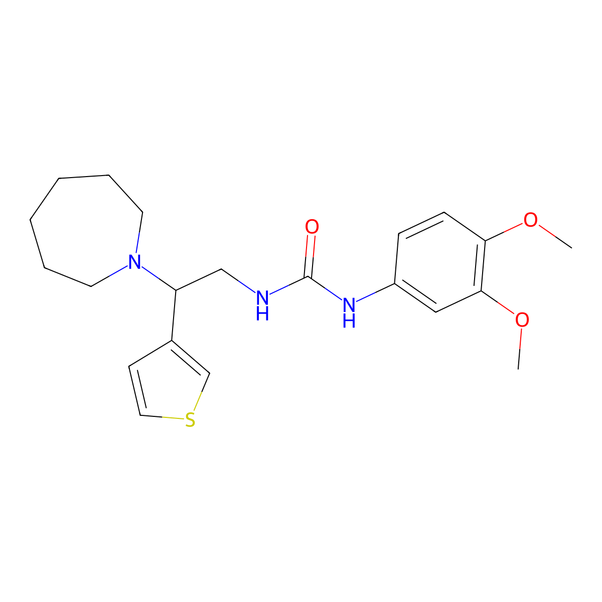 1-[2-(Azepan-1-yl)-2-(thiophen-3-yl)ethyl]-3-(3,4-dimethoxyphenyl)urea molecular structure, CAS 1173271-84-5