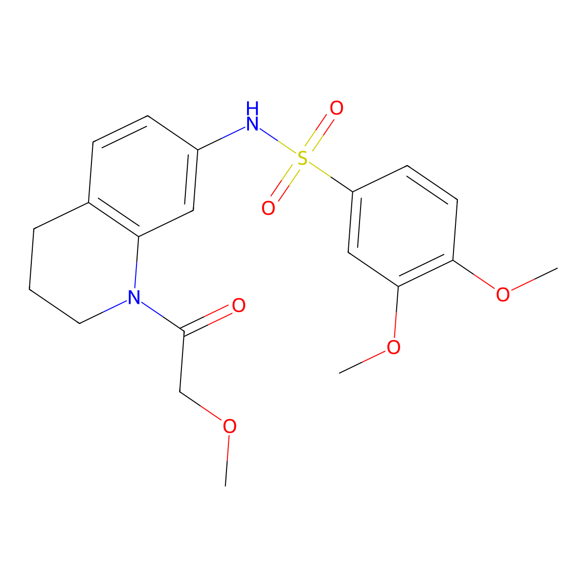 3,4-dimethoxy-N-(1-(2-methoxyacetyl)-1,2,3,4-tetrahydroquinolin-7-yl)benzenesulfonamide molecular structure, CAS 1173272-46-2