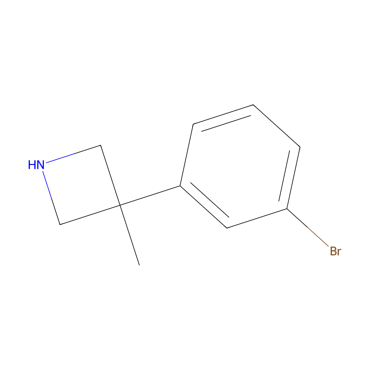 3-(3-Bromophenyl)-3-methylazetidine molecular structure, CAS 1173274-03-7