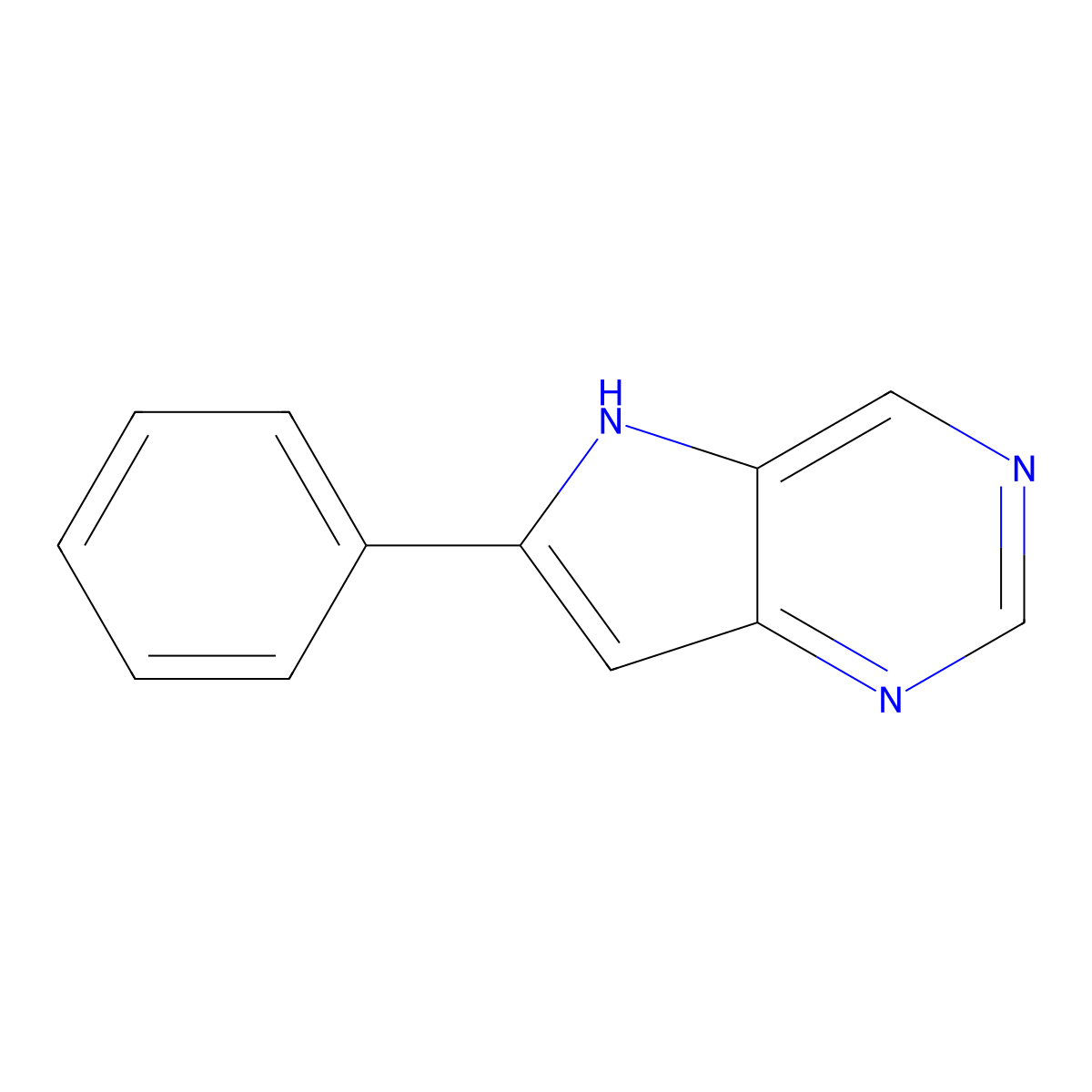 6-Phenyl-5H-pyrrolo[3,2-d]pyrimidine molecular structure, CAS 1173285-69-2