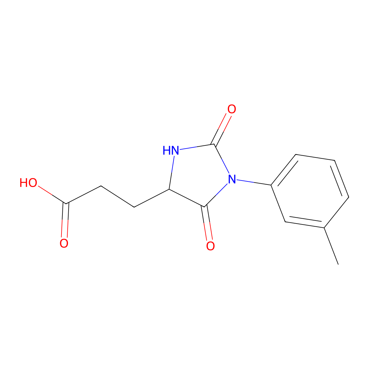 3-[1-(3-Methylphenyl)-2,5-dioxoimidazolidin-4-yl]propanoic acid molecular structure, CAS 1173293-39-4