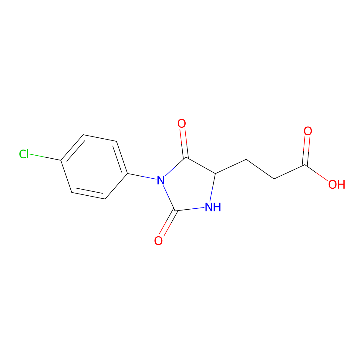 3-[1-(4-Chlorophenyl)-2,5-dioxoimidazolidin-4-yl]propanoic acid molecular structure, CAS 1173293-40-7