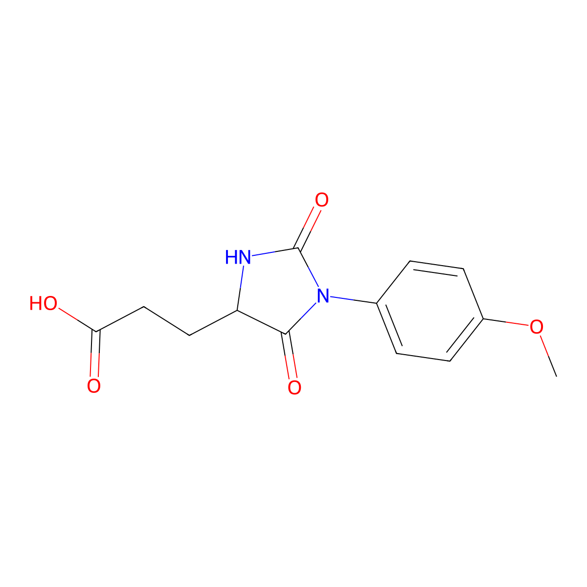 3-[1-(4-Methoxyphenyl)-2,5-dioxoimidazolidin-4-yl]propanoic acid molecular structure, CAS 1173293-42-9