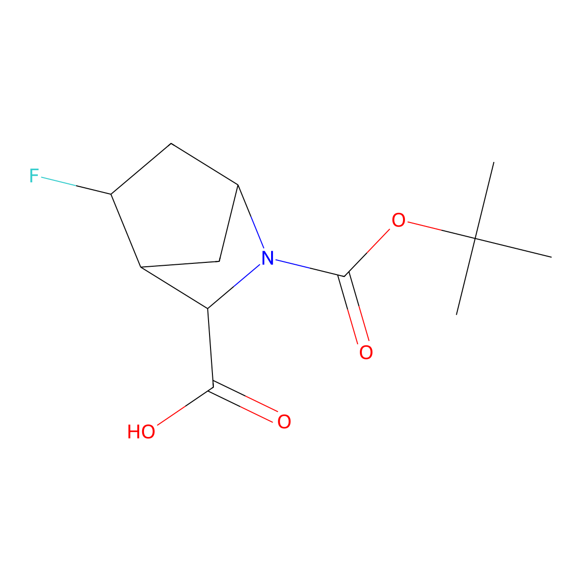 (1S,3S,4S,5R)-2-[(tert-Butoxy)carbonyl]-5-fluoro-2-azabicyclo[2.2.1]heptane-3-carboxylic acid molecular structure, CAS 1173294-38-6