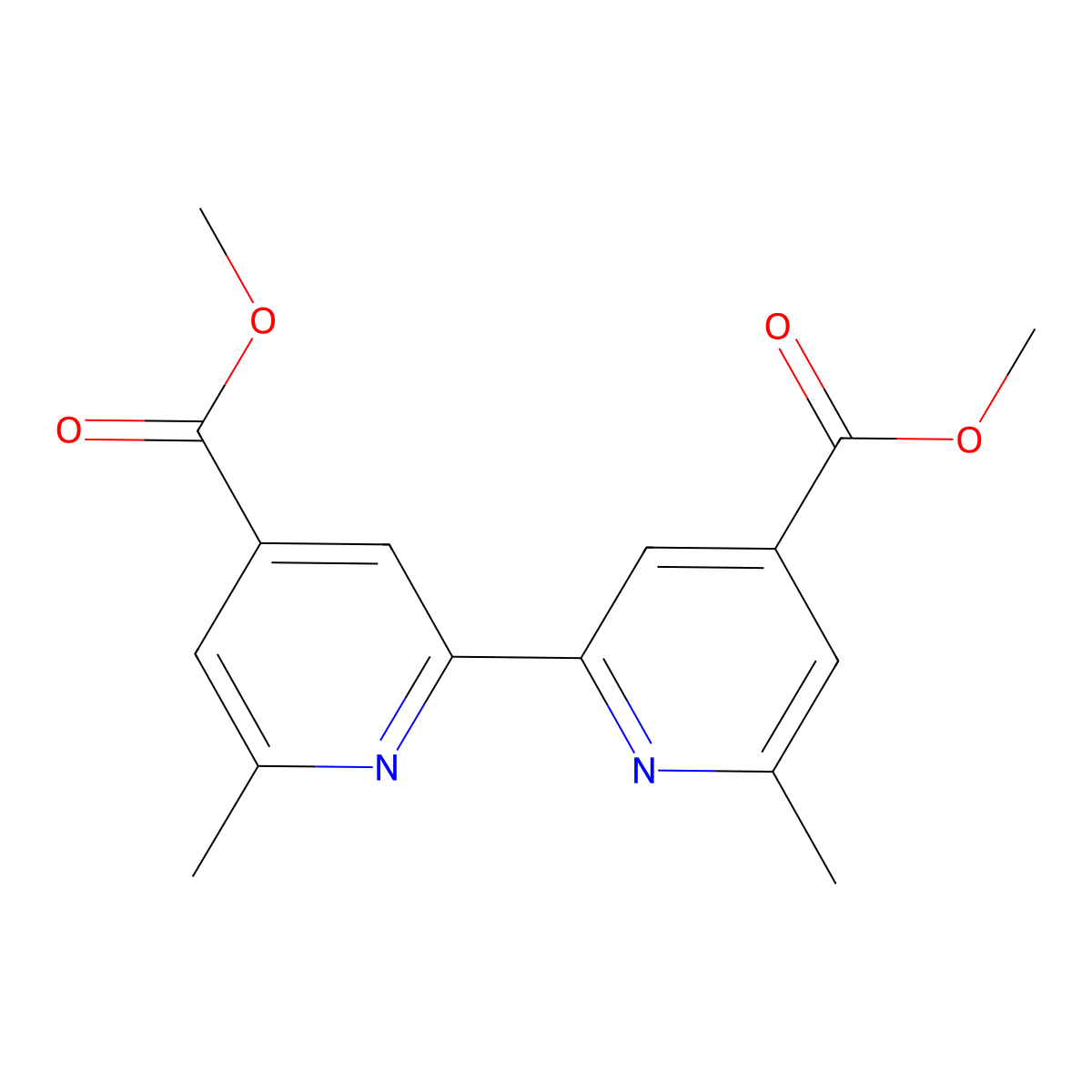 Dimethyl 6,6'-dimethyl-[2,2'-bipyridine]-4,4'-dicarboxylate molecular structure, CAS 117330-40-2