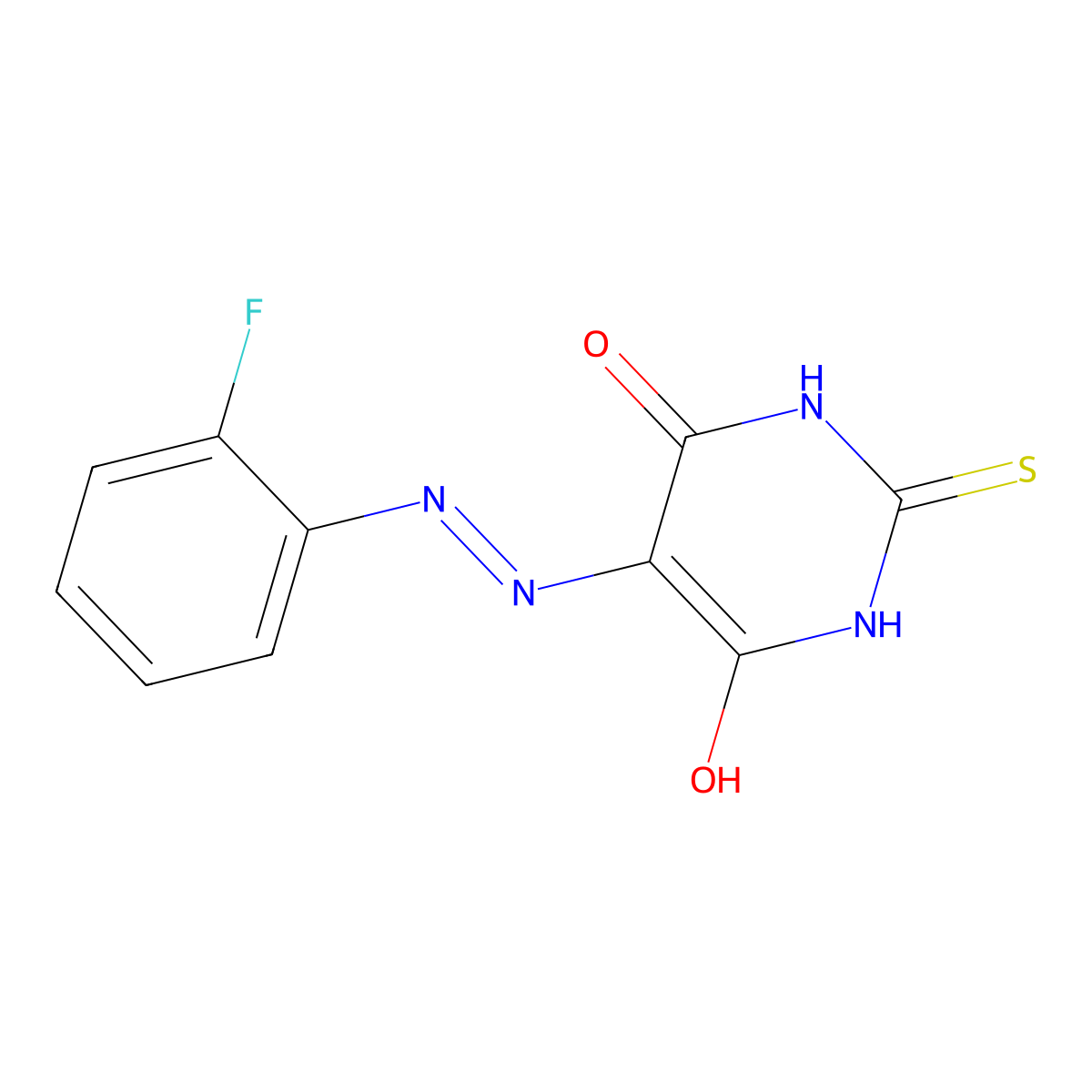 5-[(E)-2-(2-fluorophenyl)diazenyl]-2-sulfanyl-4,6-pyrimidinediol molecular structure, CAS 1173305-20-8