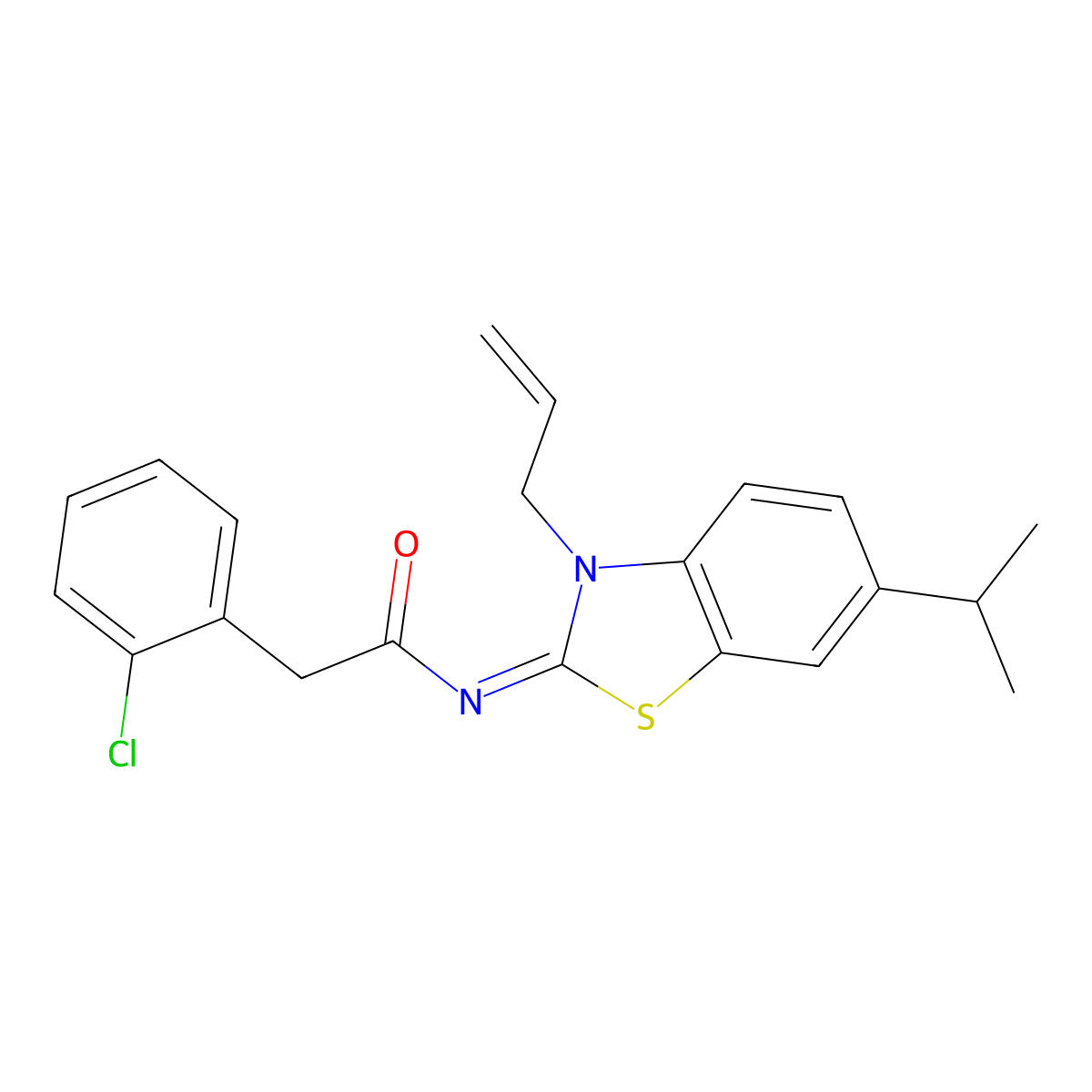 (E)-N-(3-allyl-6-isopropylbenzo[d]thiazol-2(3H)-ylidene)-2-(2-chlorophenyl)acetamide molecular structure, CAS 1173328-08-9