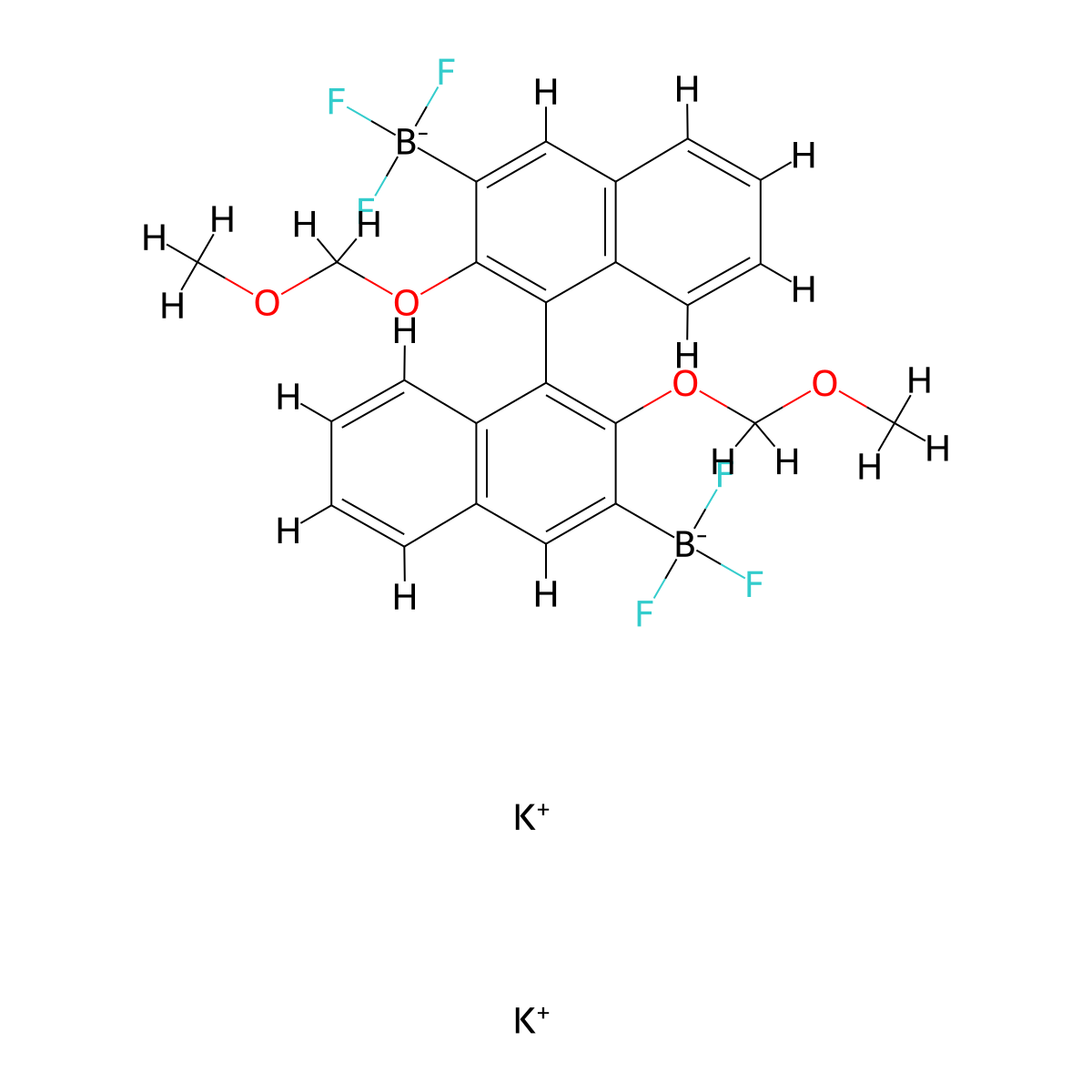 3,3'-Bis-(potassium trifluoroboronato)-2,2'-bis(methoxymethoxy)-1,1'-binaphthyl molecular structure, CAS 1173352-51-6