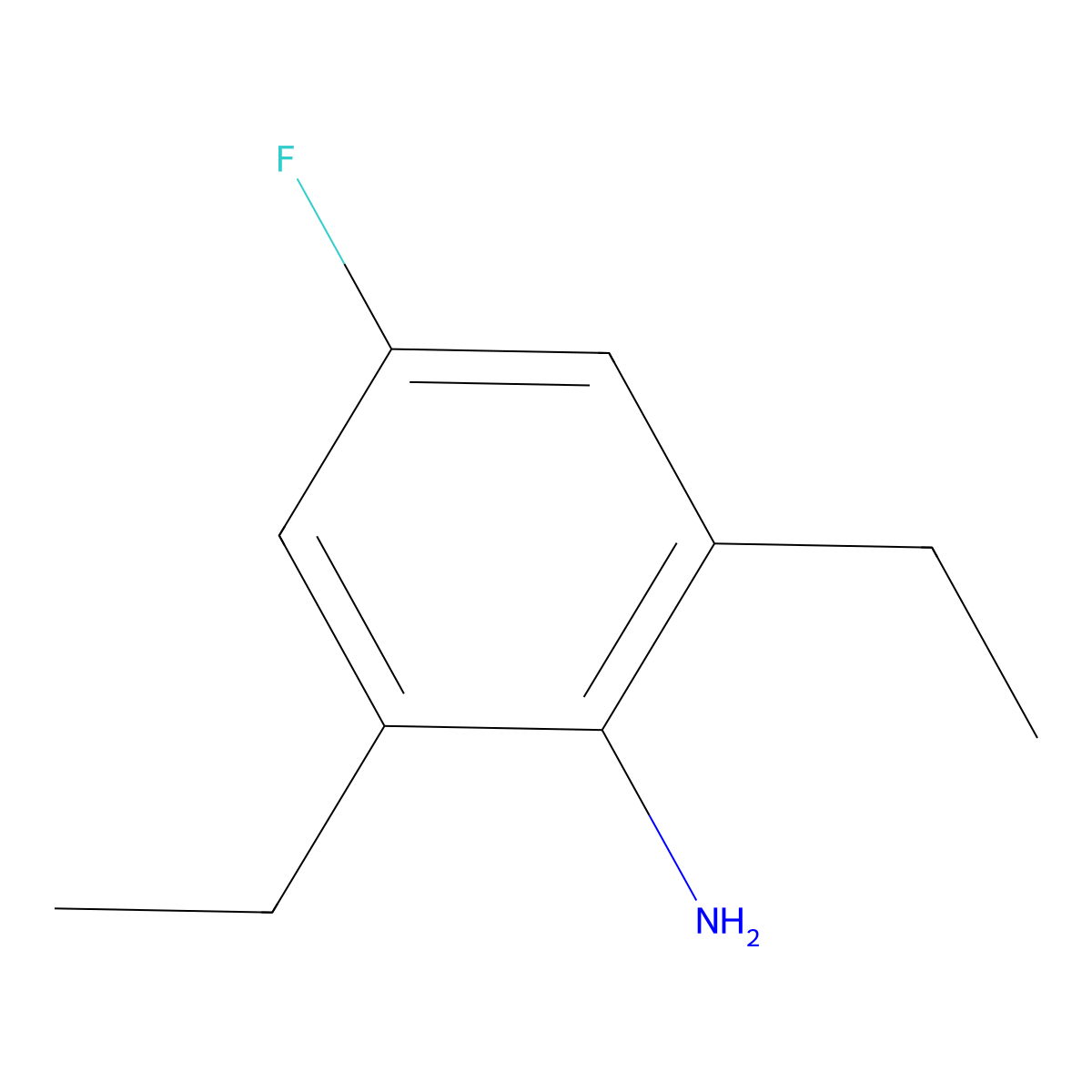 2,6-Diethyl-4-fluoroaniline molecular structure, CAS 117336-04-6