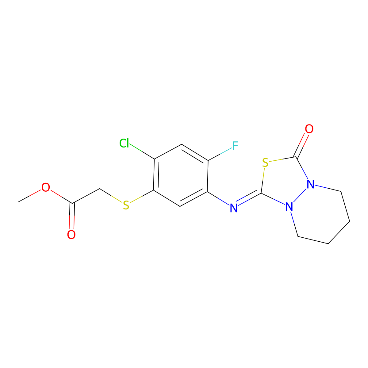 Fluthiacet-methyl molecular structure, CAS 117337-19-6