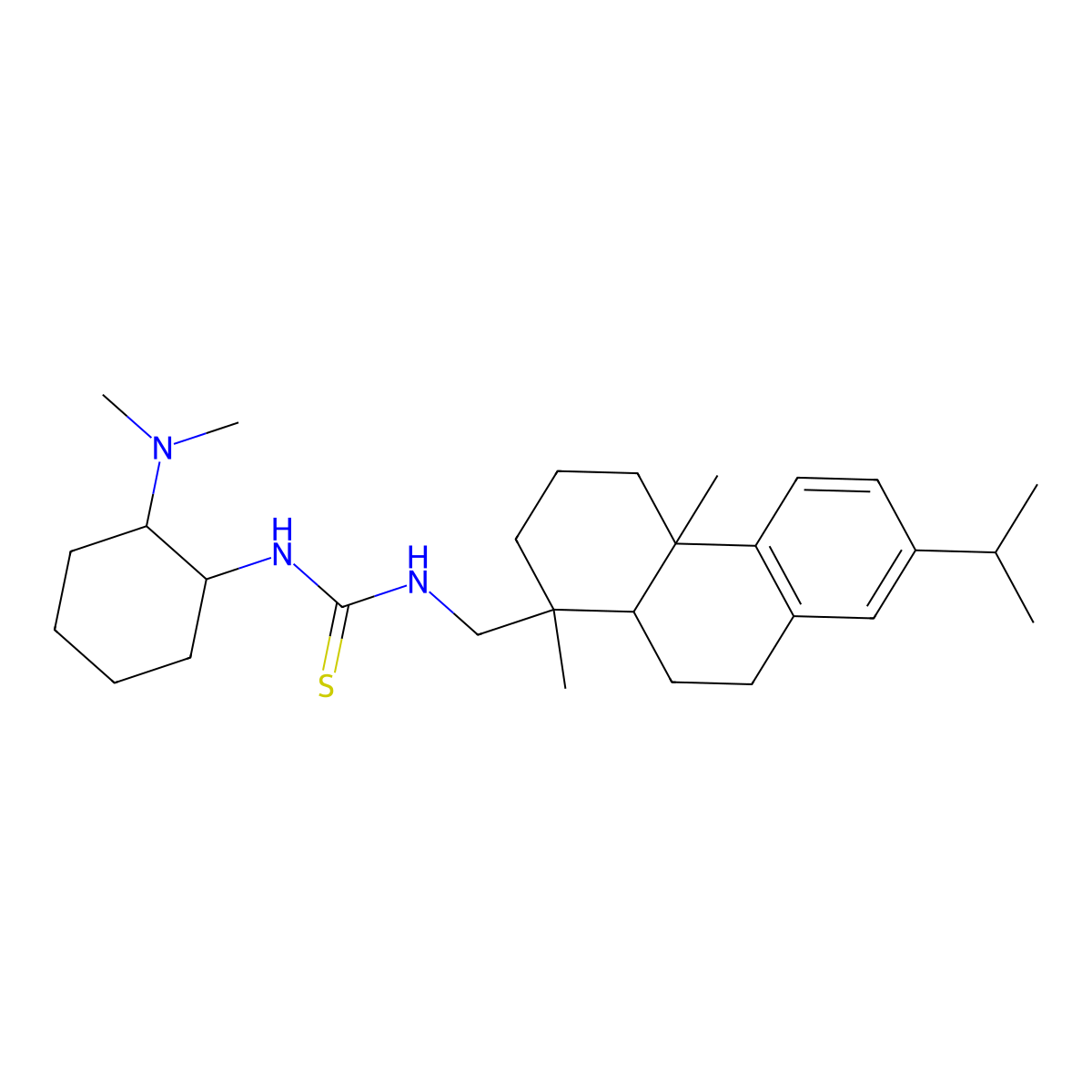 1-((1S,2S)-2-(Dimethylamino)cyclohexyl)-3-(((1R,4aS,10aR)-7-isopropyl-1,4a-dimethyl-1,2,3,4,4a,9,10,10a-octahydrophenanthren-1-yl)methyl)thiourea molecular structure, CAS 1173373-69-7