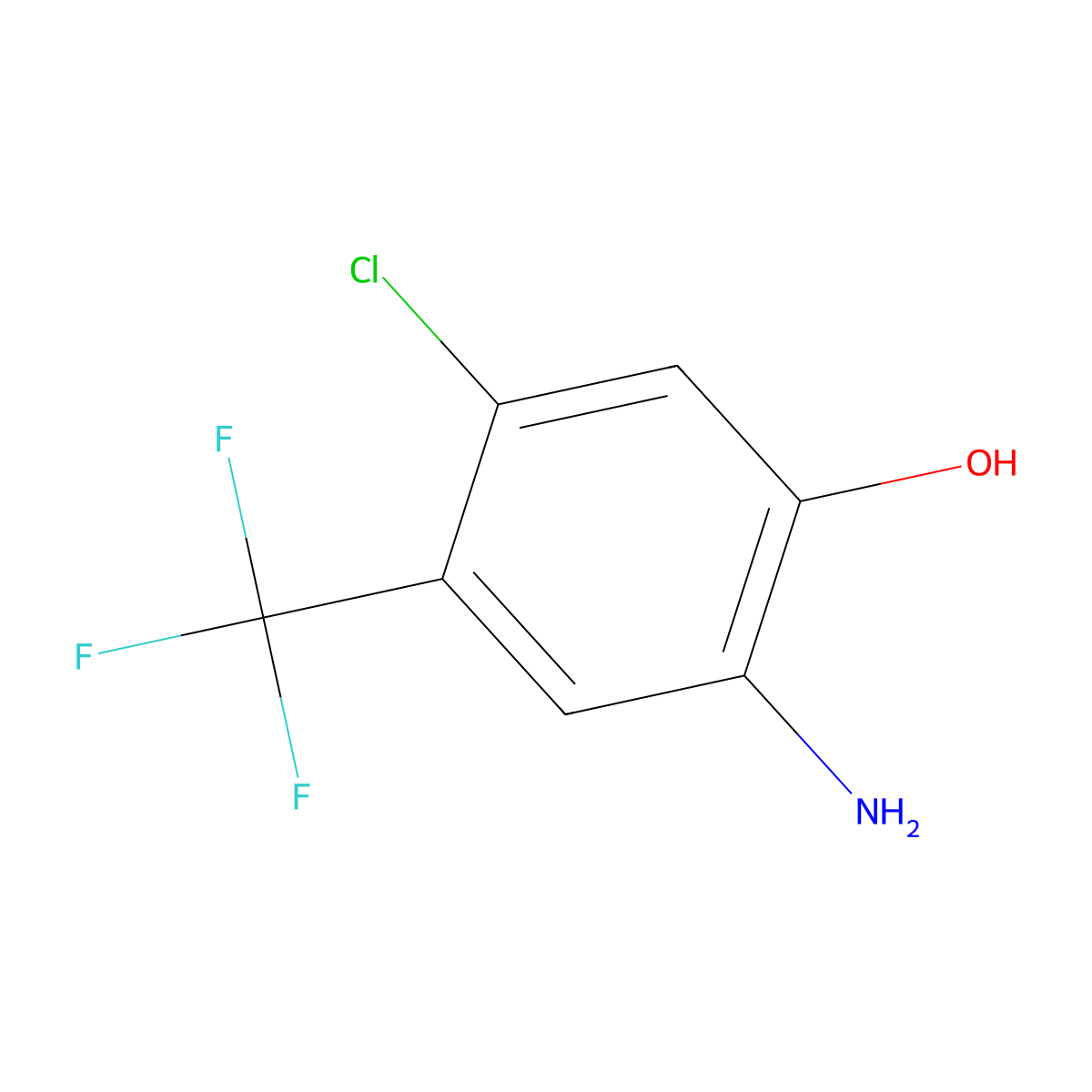 2-Amino-5-chloro-4-(trifluoromethyl)phenol molecular structure, CAS 117338-13-3