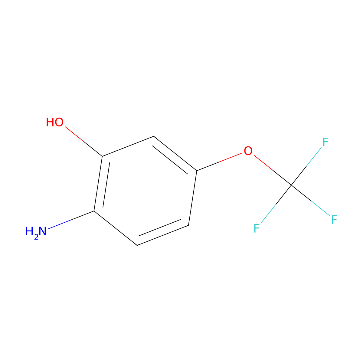 2-Amino-5-(trifluoromethoxy)phenol molecular structure, CAS 117338-14-4