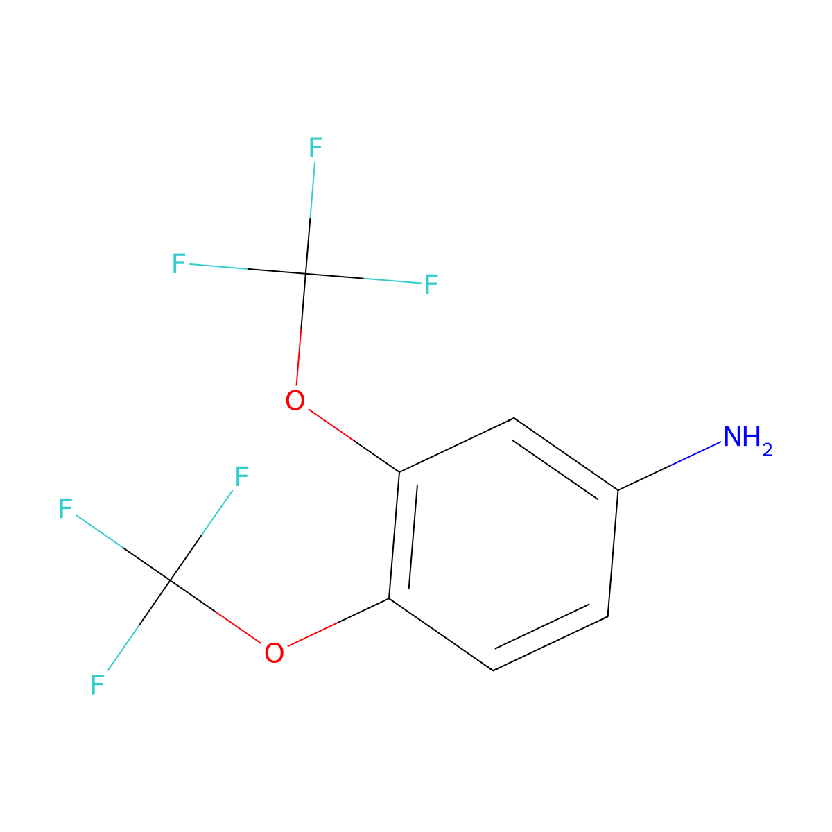 3,4-Bis(trifluoromethoxy)aniline molecular structure, CAS 117338-18-8