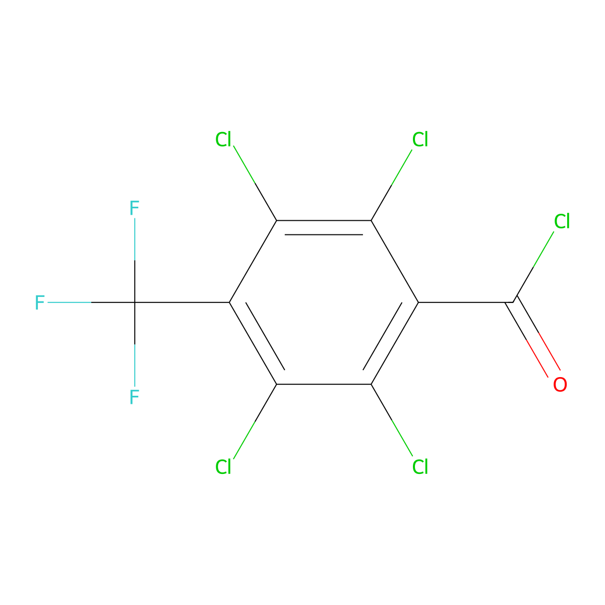 2,3,5,6-Tetrachloro-4-(trifluoromethyl)benzoyl chloride molecular structure, CAS 117338-22-4