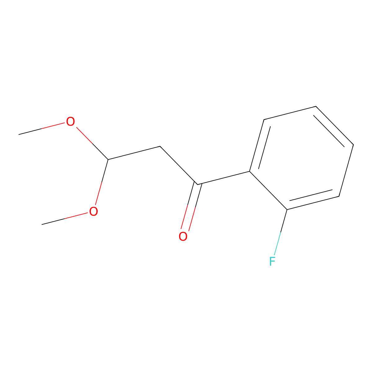 1-(2-Fluorophenyl)-3,3-dimethoxypropan-1-one molecular structure, CAS 117338-32-6