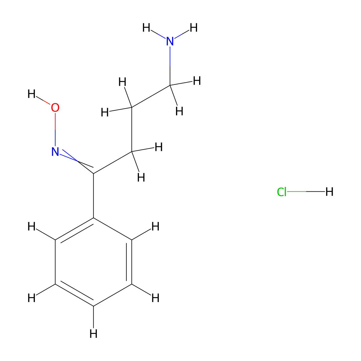 N-(4-amino-1-phenylbutylidene)hydroxylamine;hydrochloride molecular structure, CAS 1173402-64-6