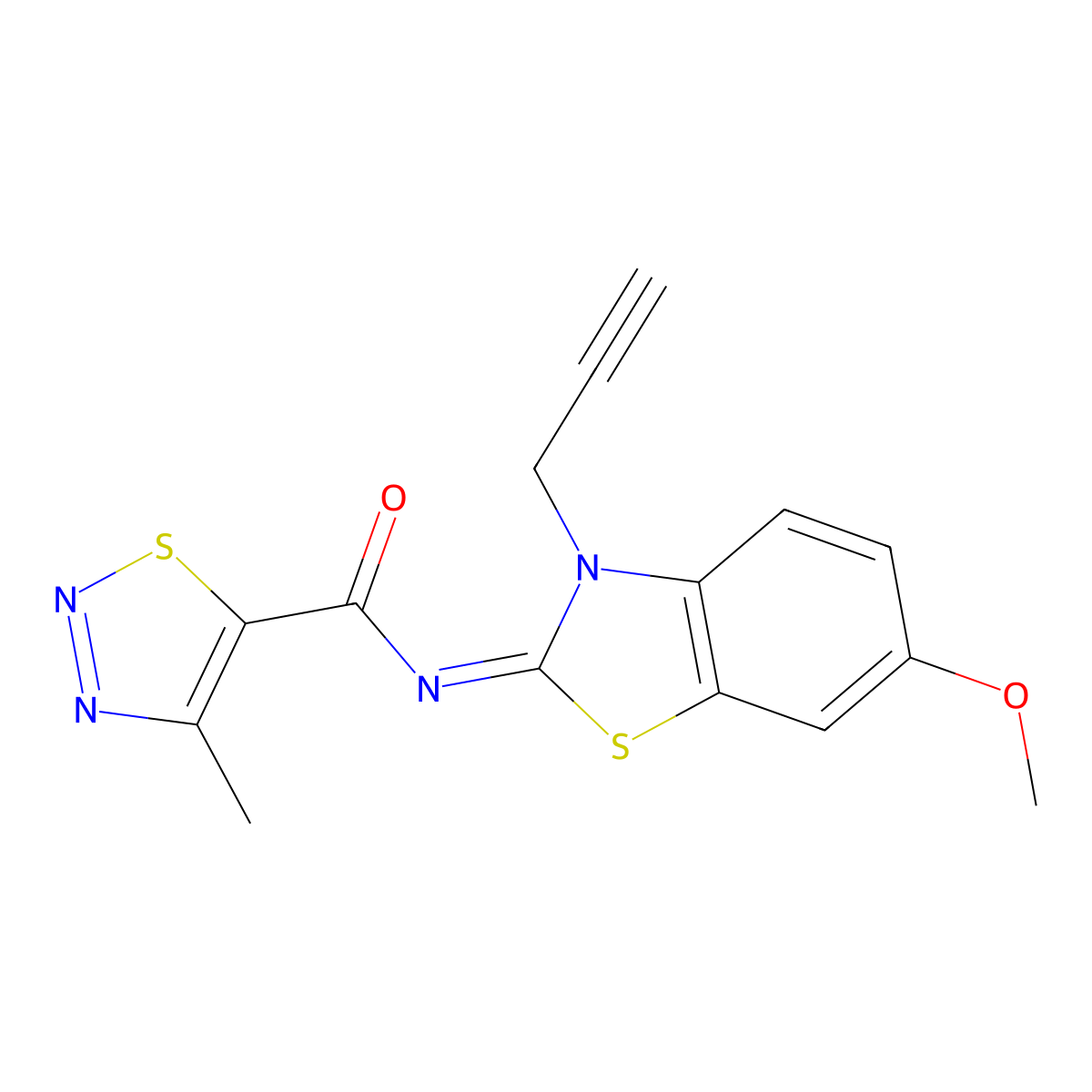 (Z)-N-(6-methoxy-3-(prop-2-yn-1-yl)benzo[d]thiazol-2(3H)-ylidene)-4-methyl-1,2,3-thiadiazole-5-carboxamide molecular structure, CAS 1173411-82-9
