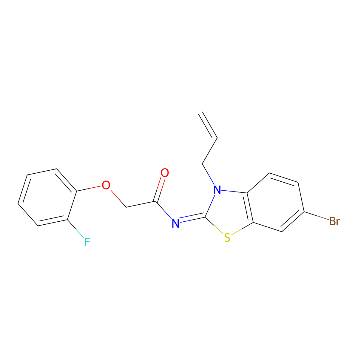 (E)-N-(3-allyl-6-bromobenzo[d]thiazol-2(3H)-ylidene)-2-(2-fluorophenoxy)acetamide molecular structure, CAS 1173417-71-4