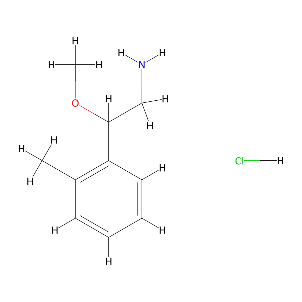 2-Methoxy-2-(2-methylphenyl)ethan-1-aminehydrochloride molecular structure, CAS 117342-19-5