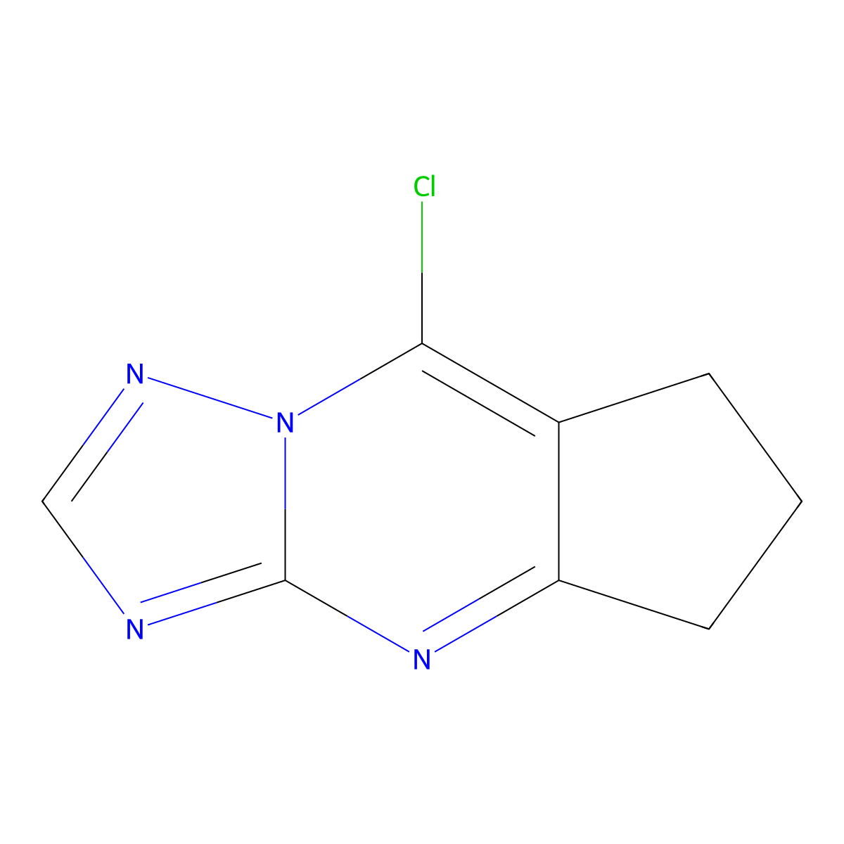 8-chloro-6,7-dihydro-5H-cyclopenta[d][1,2,4]triazolo[1,5-a]pyrimidine molecular structure, CAS 117343-12-1