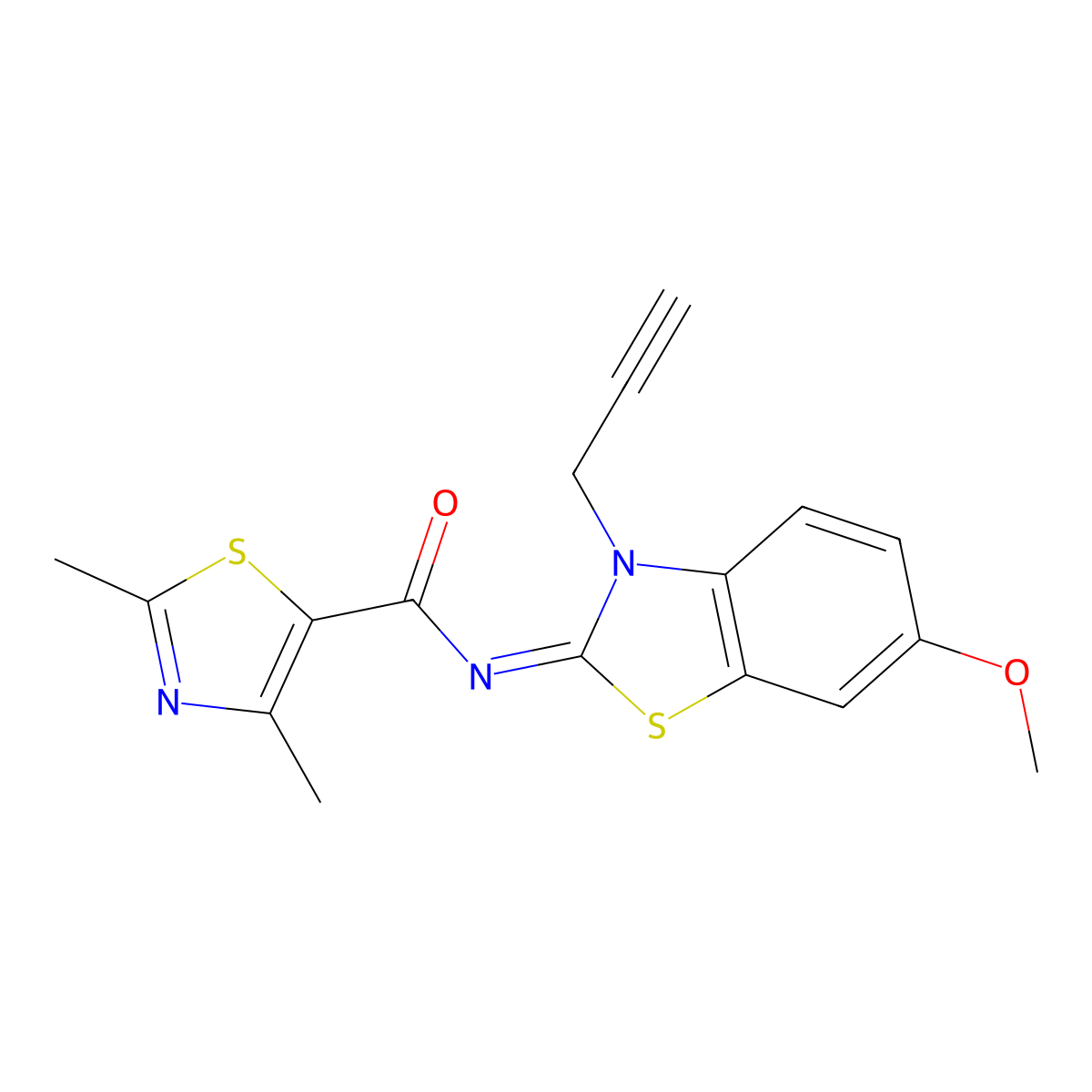 (Z)-N-(6-methoxy-3-(prop-2-yn-1-yl)benzo[d]thiazol-2(3H)-ylidene)-2,4-dimethylthiazole-5-carboxamide molecular structure, CAS 1173432-86-4
