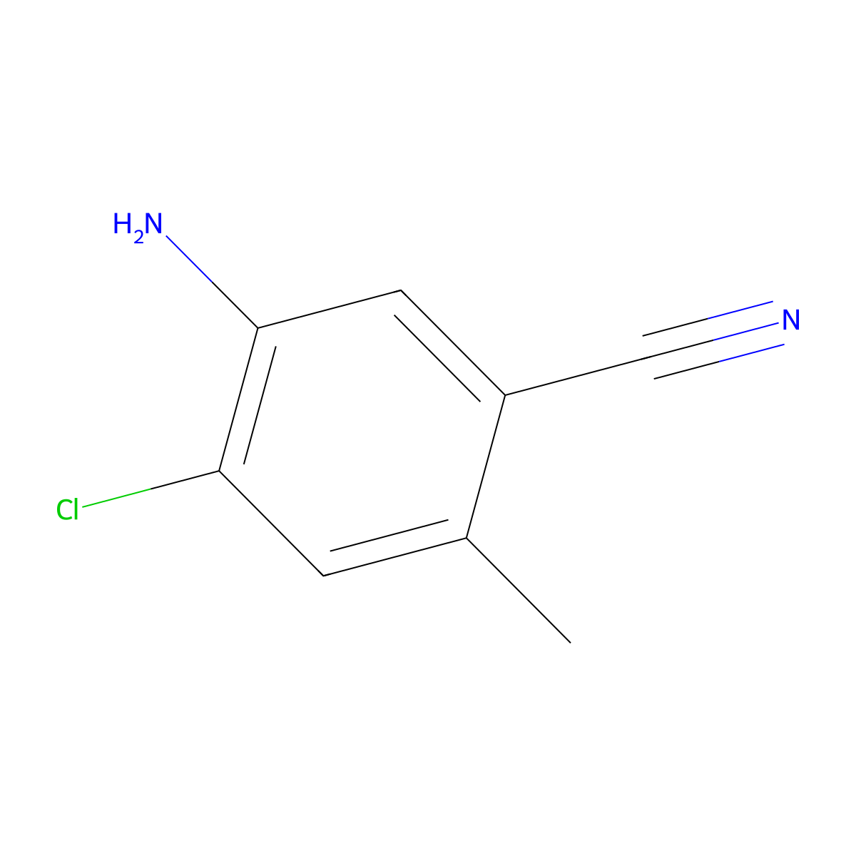 5-Amino-4-chloro-2-methylbenzonitrile molecular structure, CAS 1173434-90-6